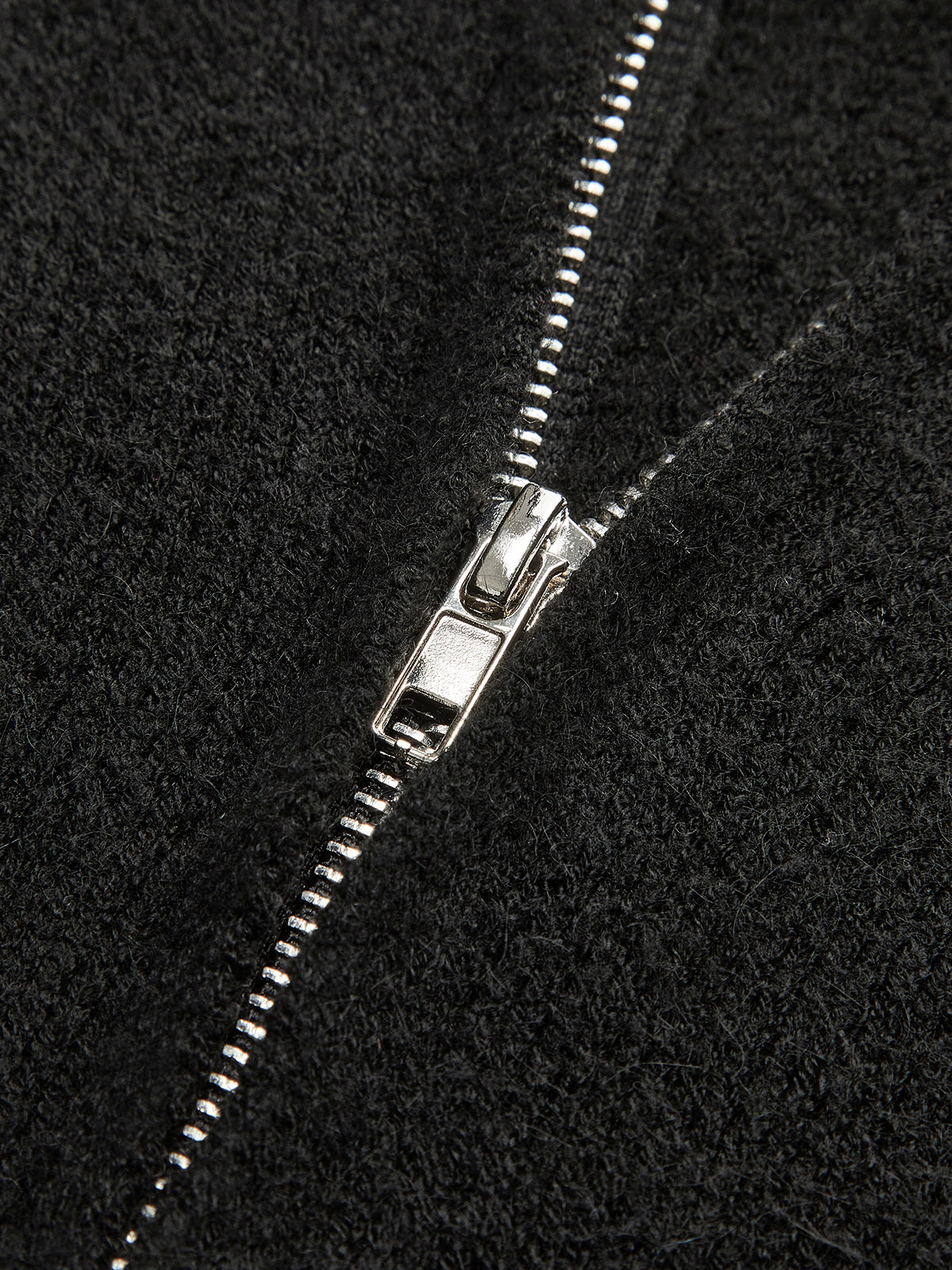 Jacquard Zipper Lapel Sweater-Chicvia