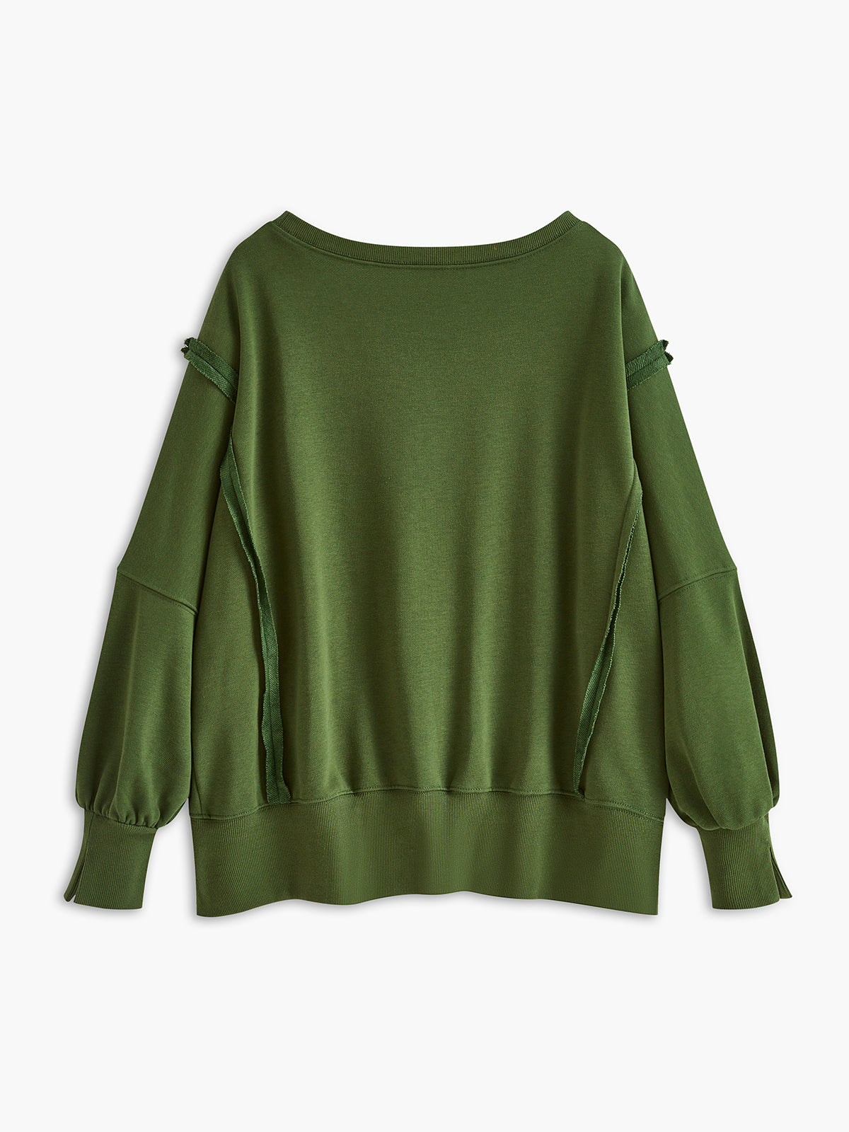 Plain Cotton Split Sweatshirt-Chicvia