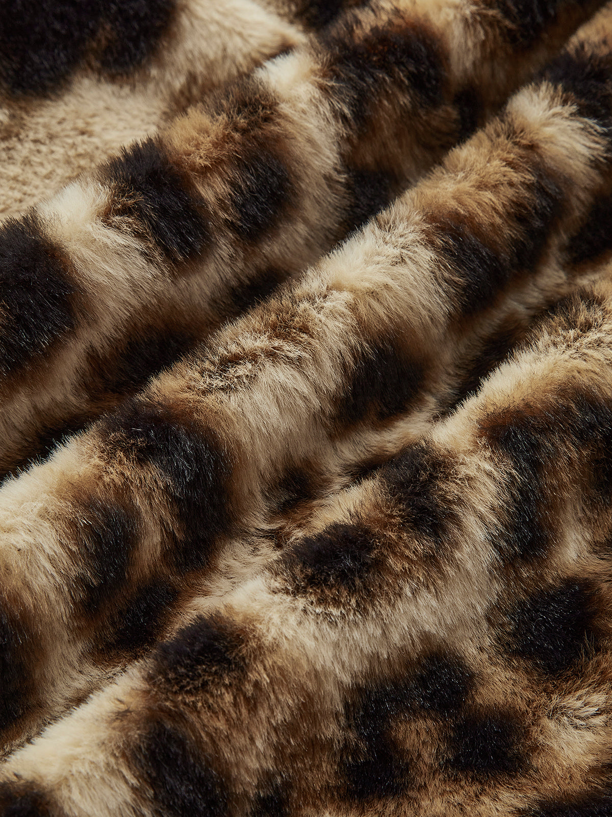 Leopard Print Oversized Faux Fur Coat-Chicvia