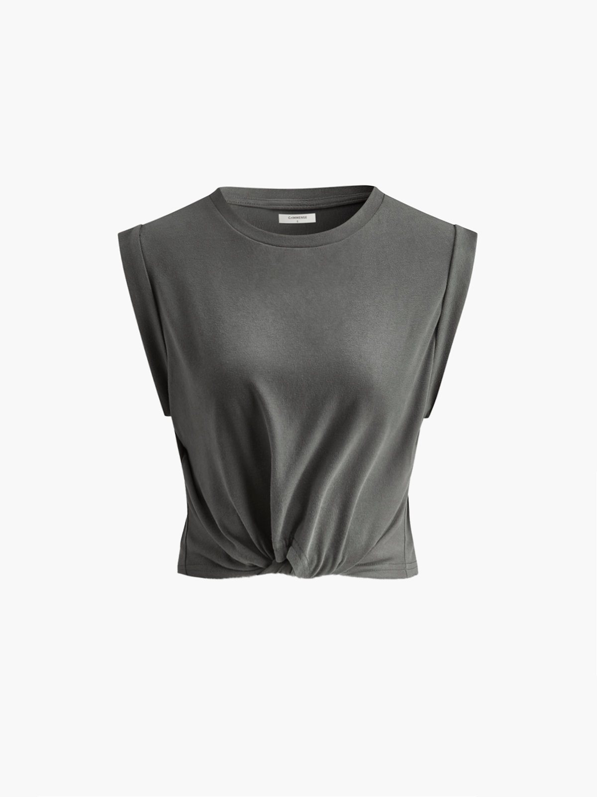 Cotton Knotted T-Shirt-Chicvia