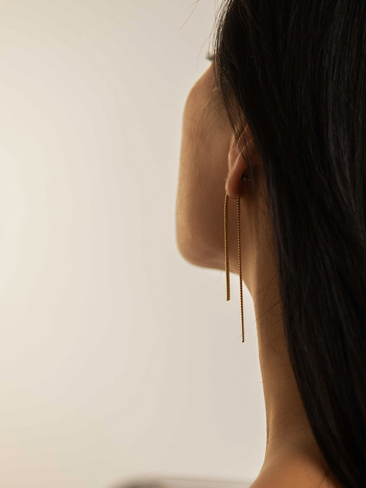 Golden Snake Chain Tassel Earrings-Chicvia