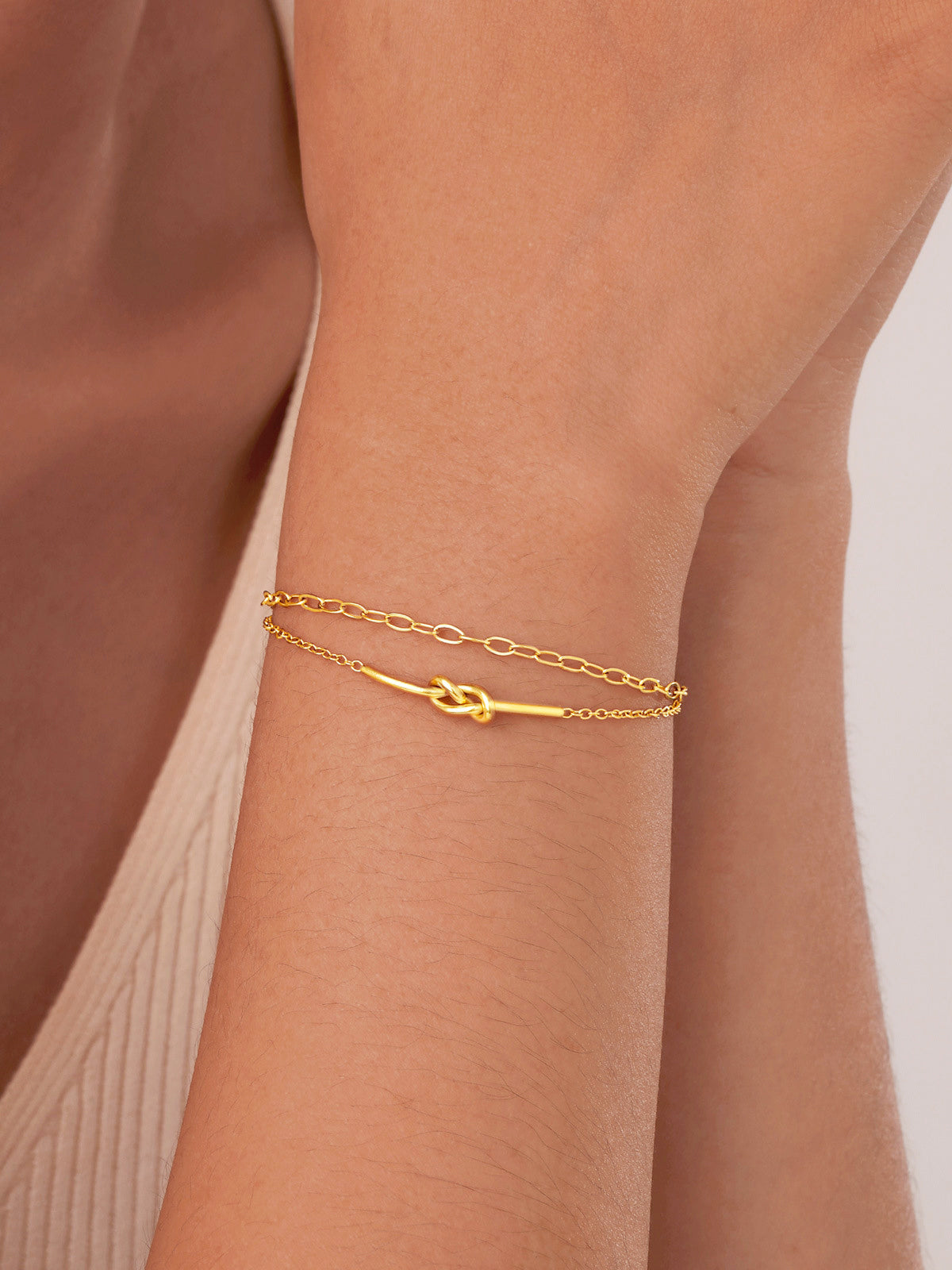 Elegant Double Layer Knotted Bracelet-Chicvia