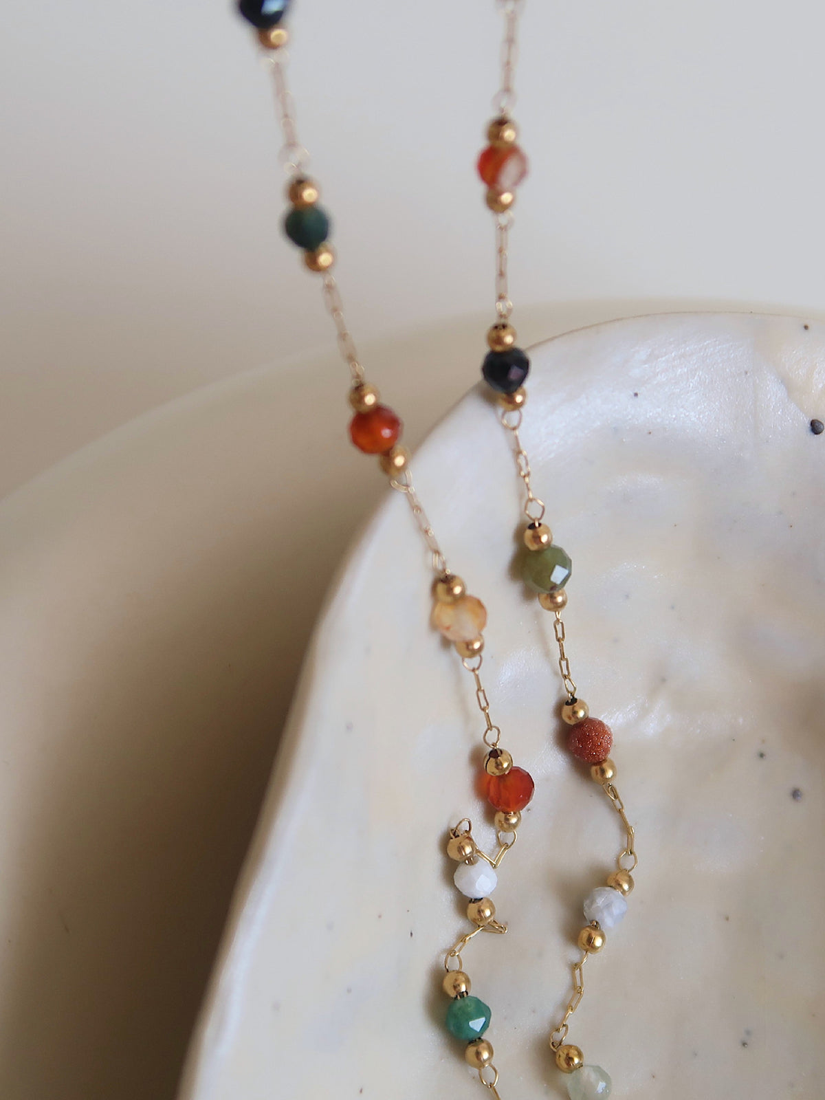 Colorful Beaded Link Necklace-Chicvia