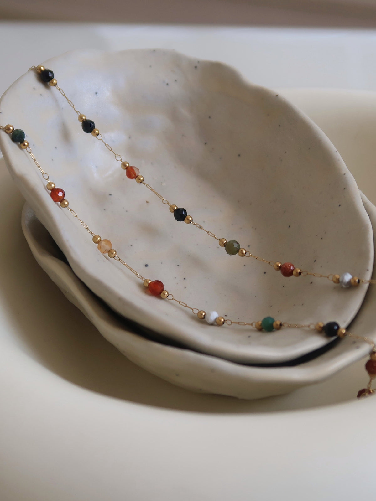 Colorful Beaded Link Necklace-Chicvia