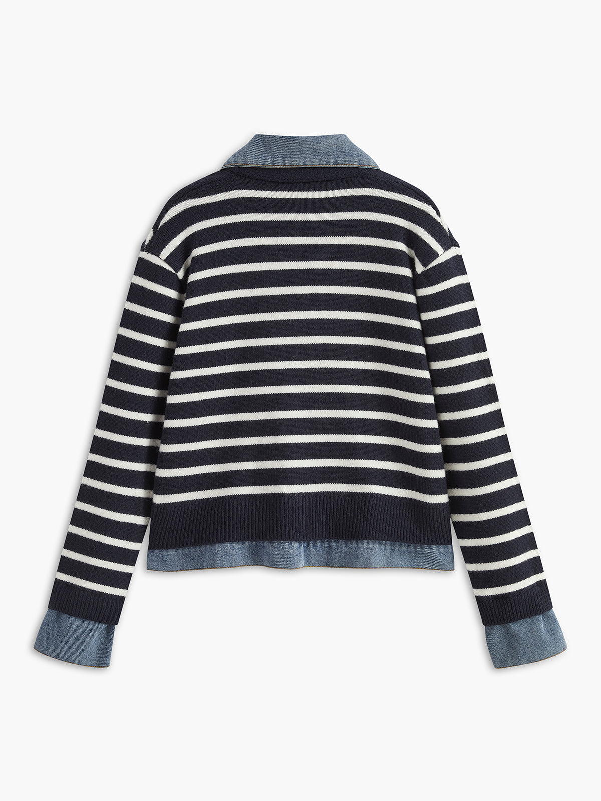 Panel Striped Faux Fur Coat-Chicvia