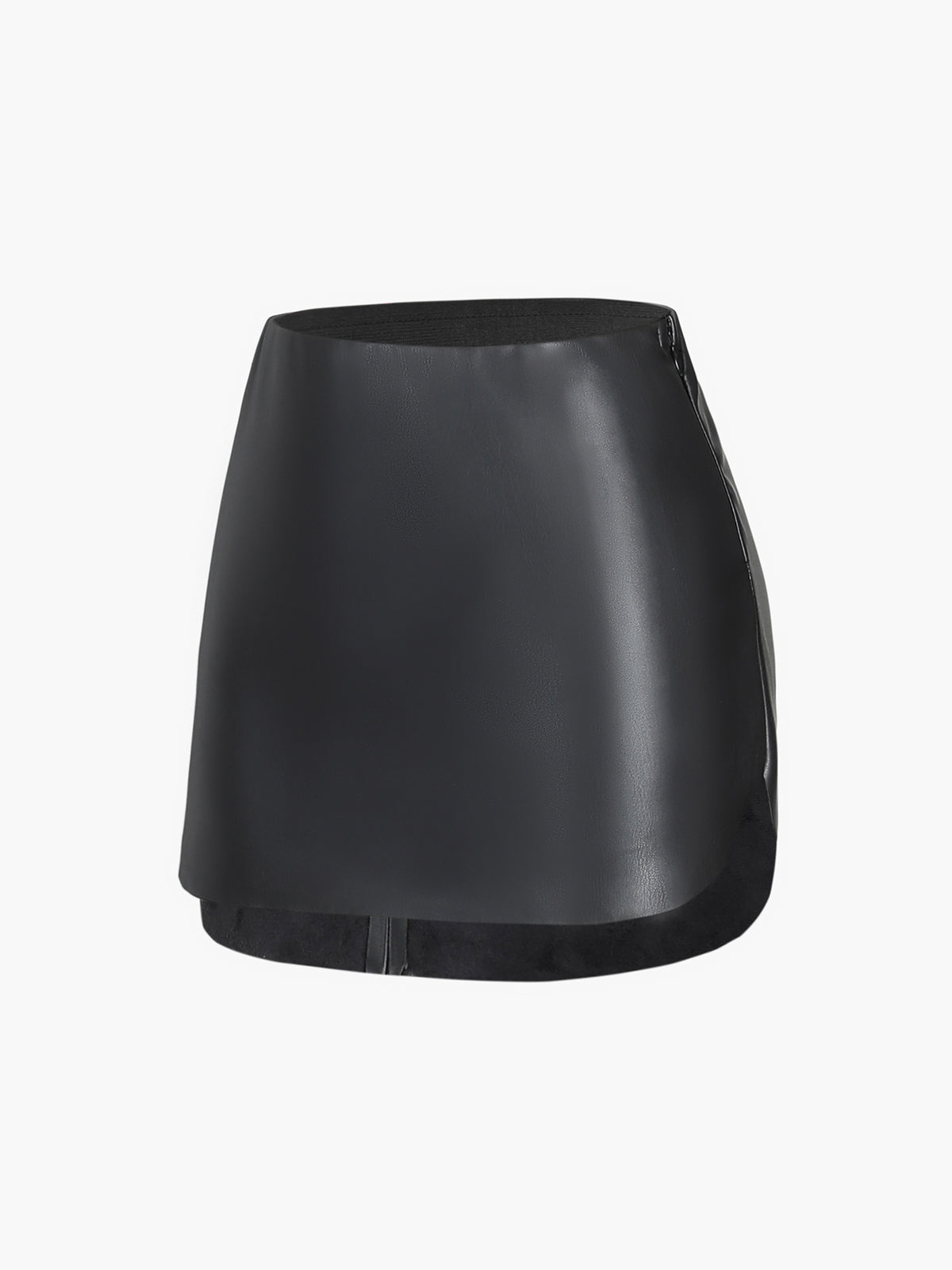 Faux Leather Zippered Mini Skirt-Chicvia