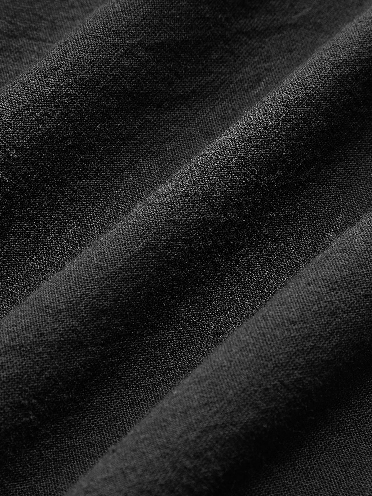 Cotton & Linen Contrast Trim Short Dress-Chicvia