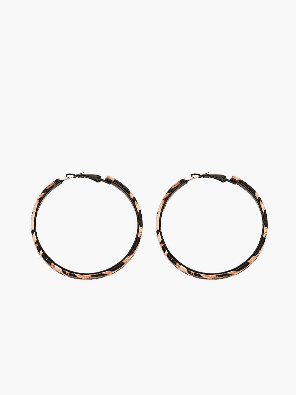 Leopard Printed Hoop Earrings-Chicvia