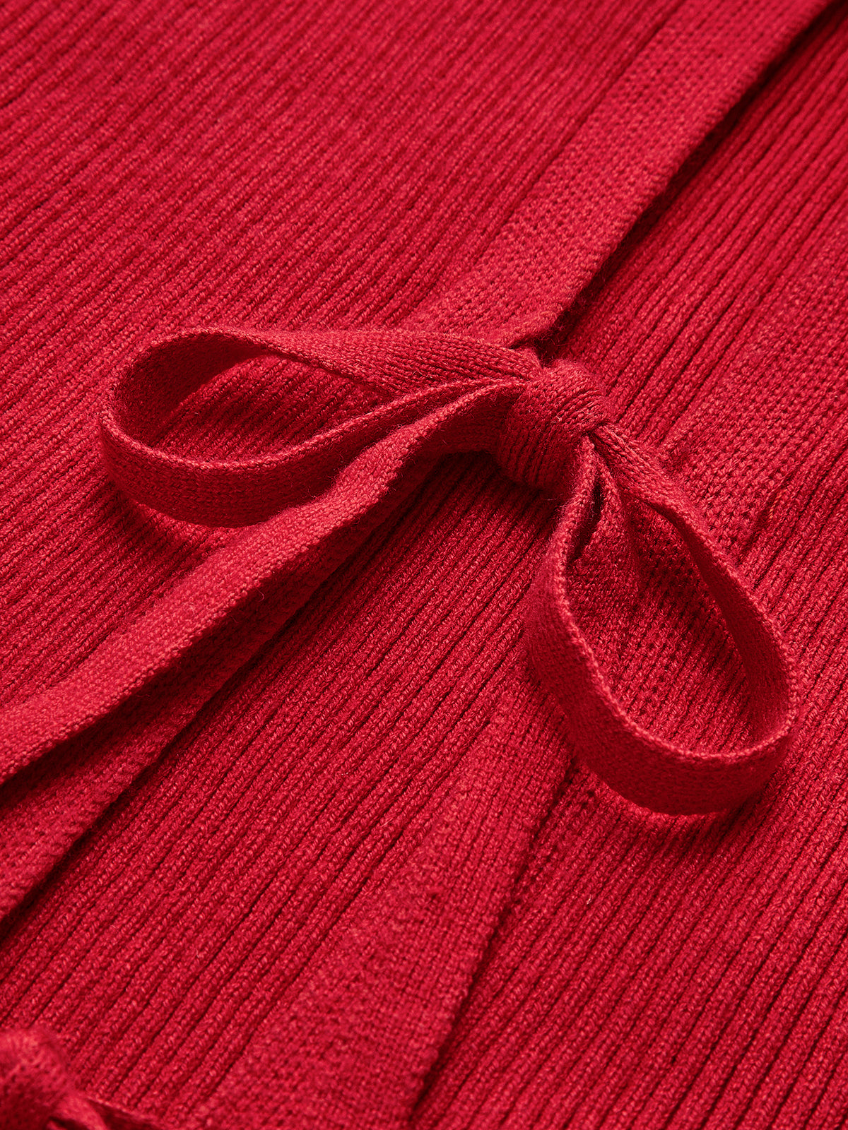 Ribbed Tie Neck Sweater Vest-Chicvia