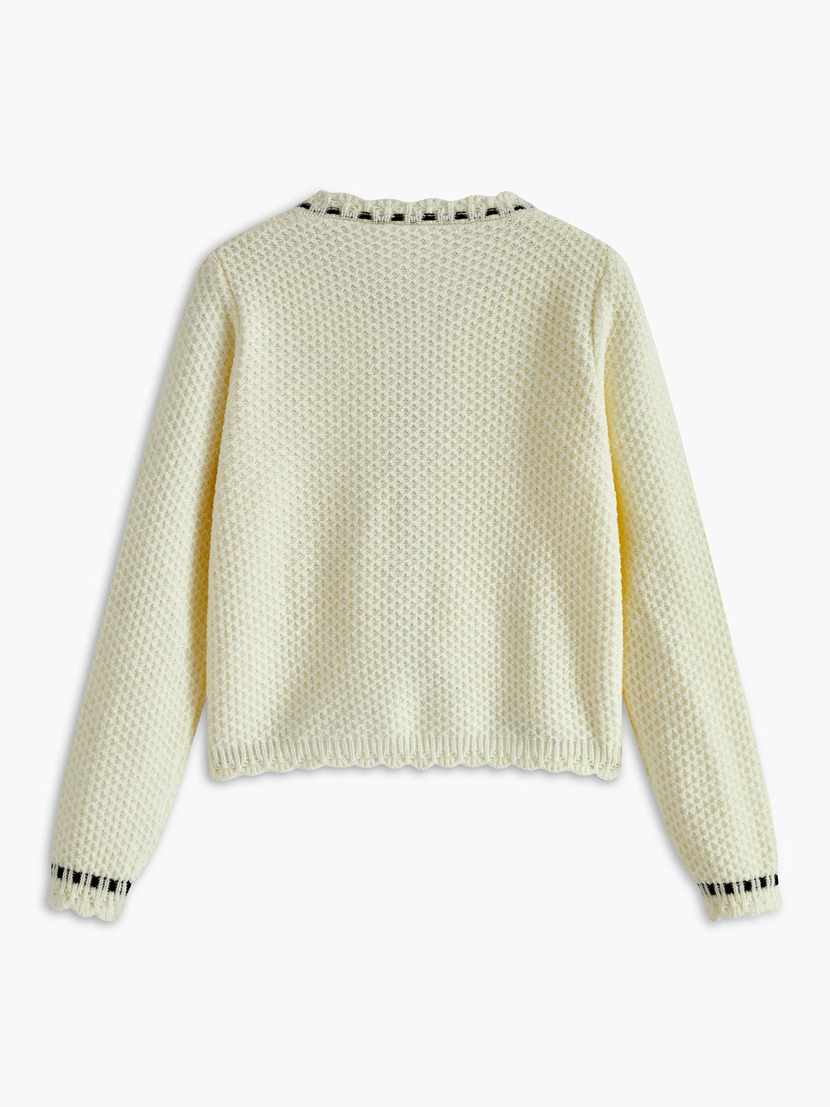 Elegant Wave Trim Cardigan-Chicvia