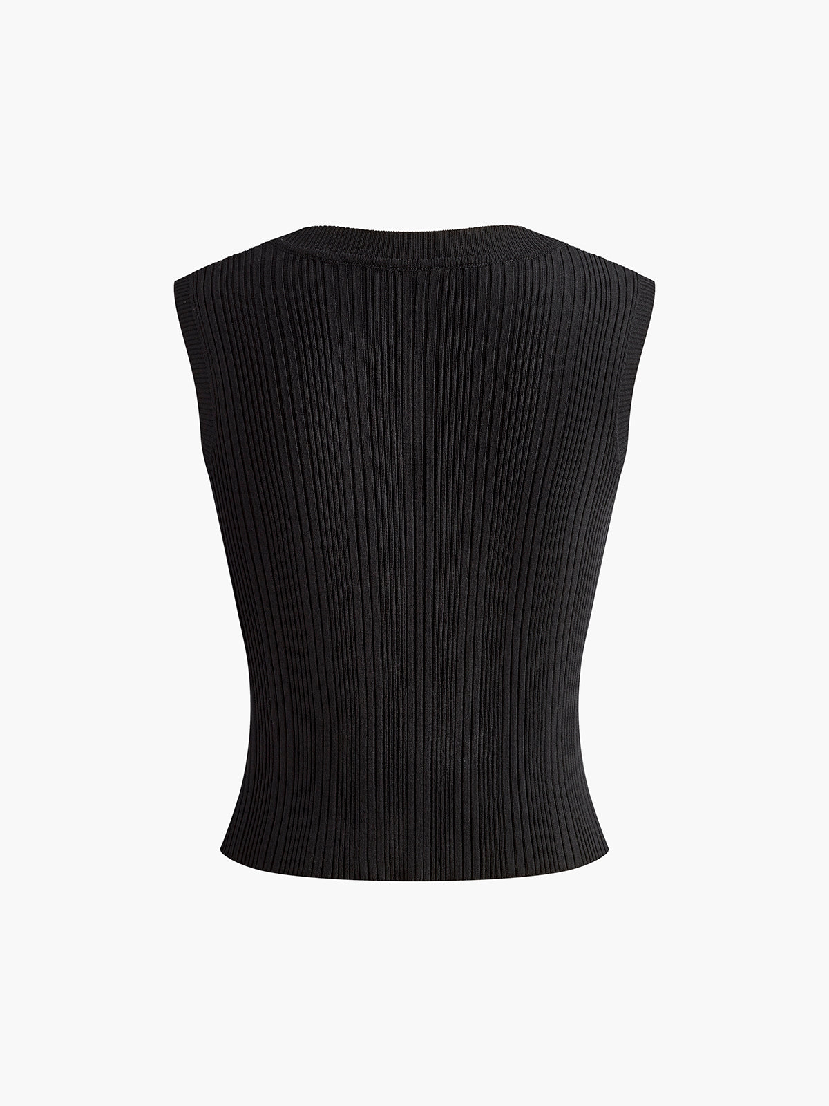 Pearl Beaded Stretch Sweater Vest-Chicvia