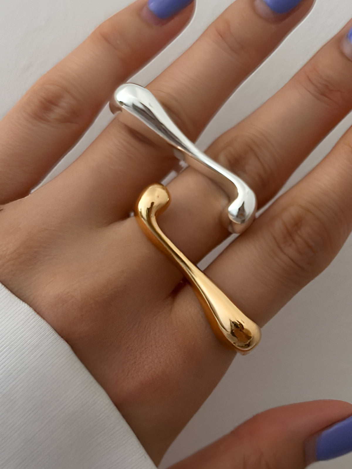 Irregular Water Drop Open Ring-Chicvia