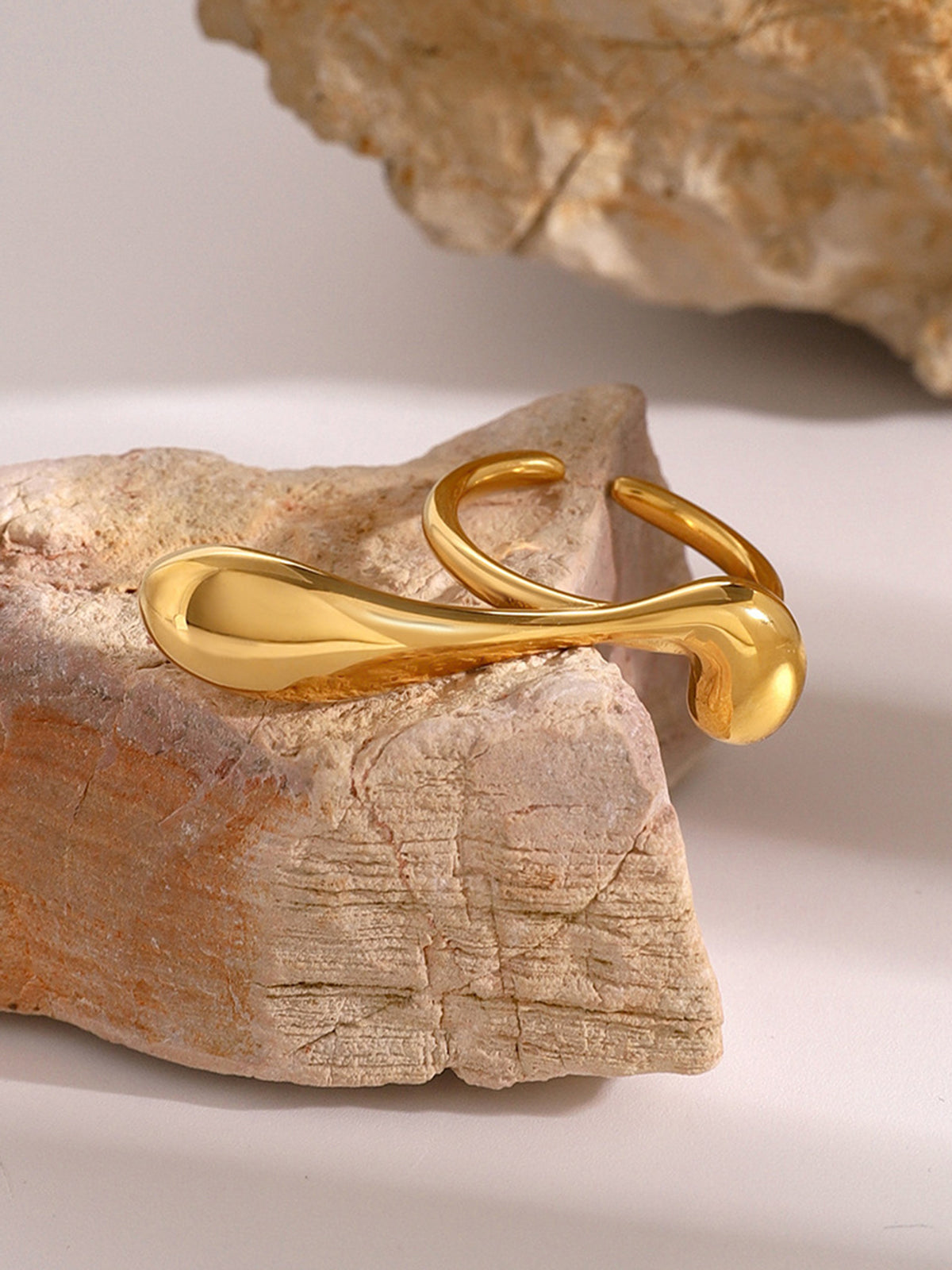 Irregular Water Drop Open Ring-Chicvia