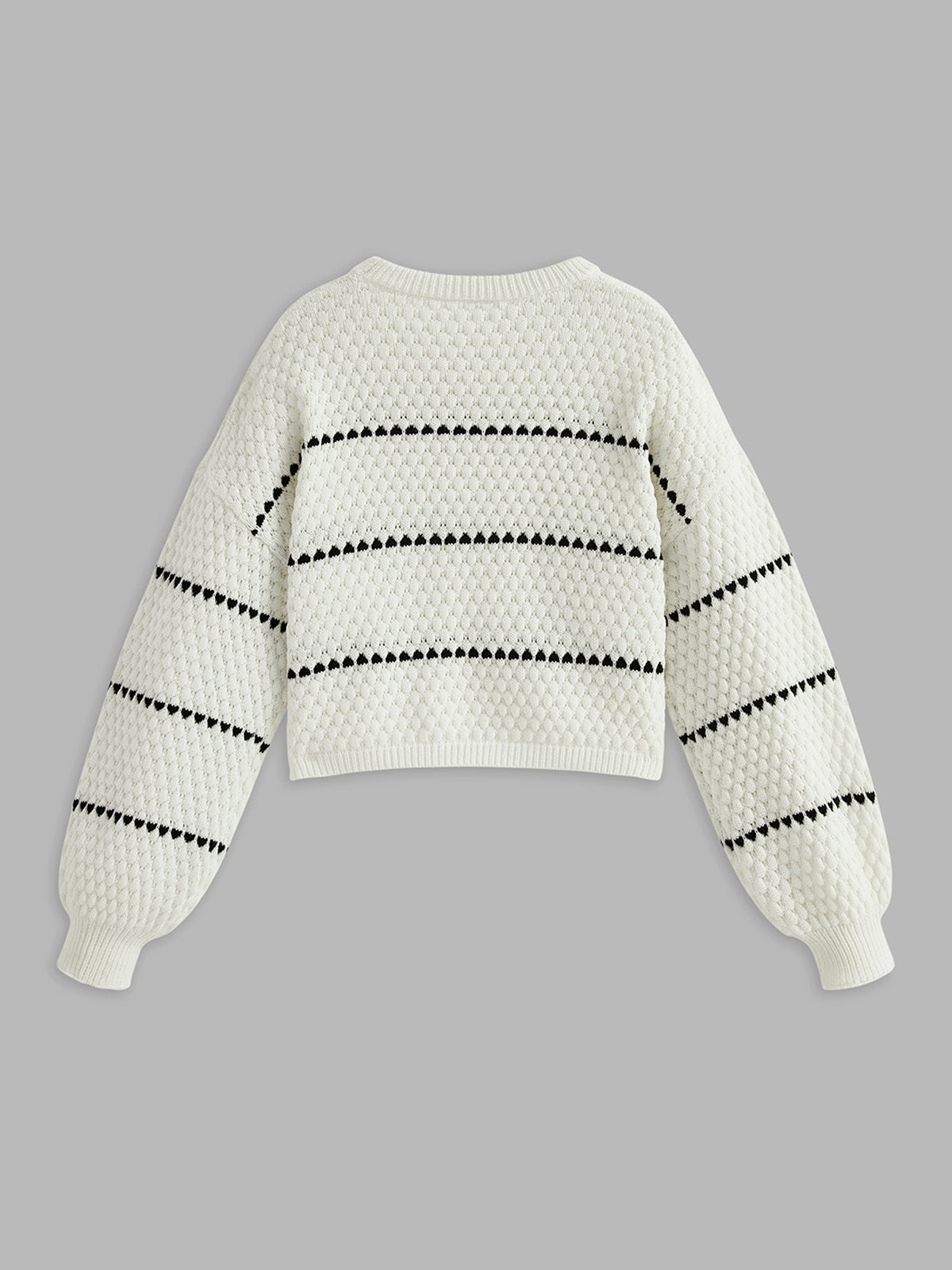 Oversized Contrast Striped Sweater-Chicvia
