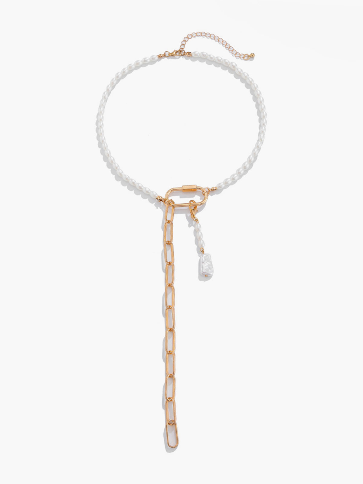 Geometric Chain Beaded Y-Shape Necklace-Chicvia