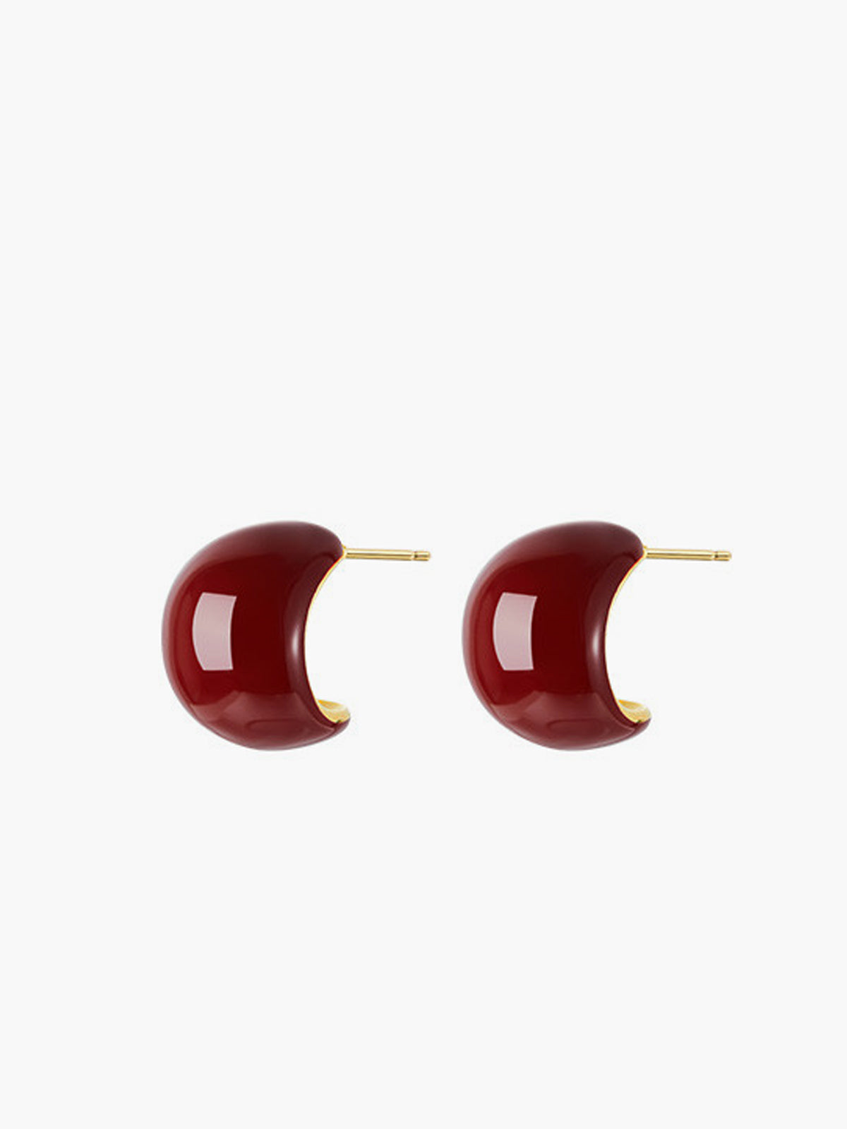 Chunky Cherry Hoop Earrings-Chicvia