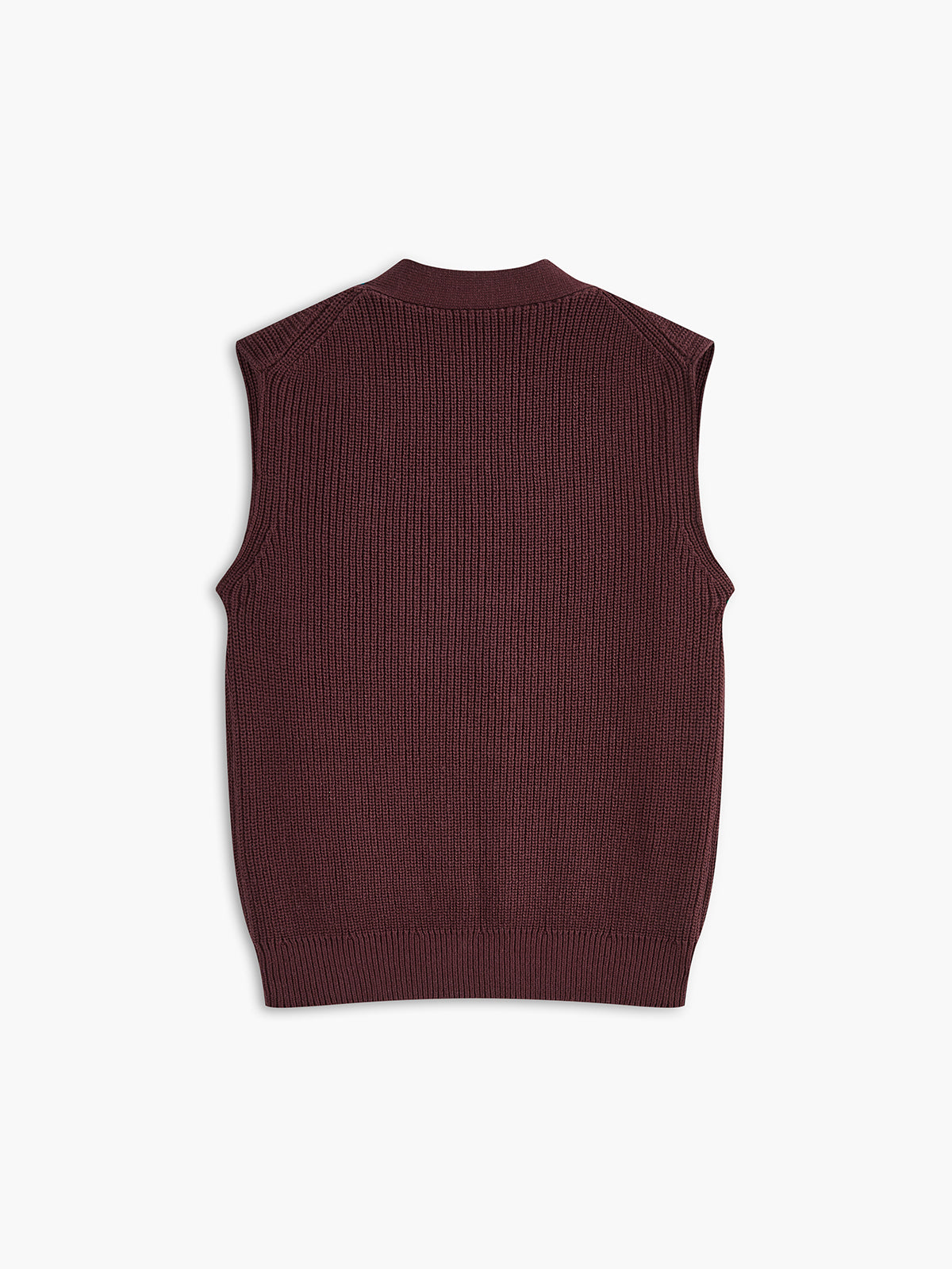 Cotton Blends Ribbed Sweater Vest-Chicvia