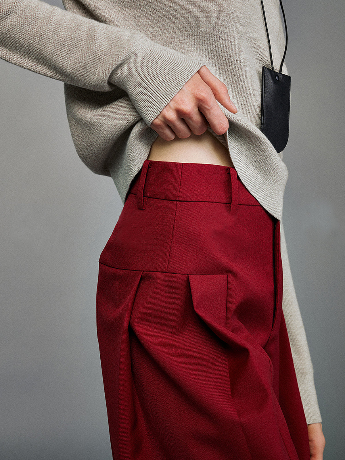 Pleated Wide-Leg Pants-Chicvia