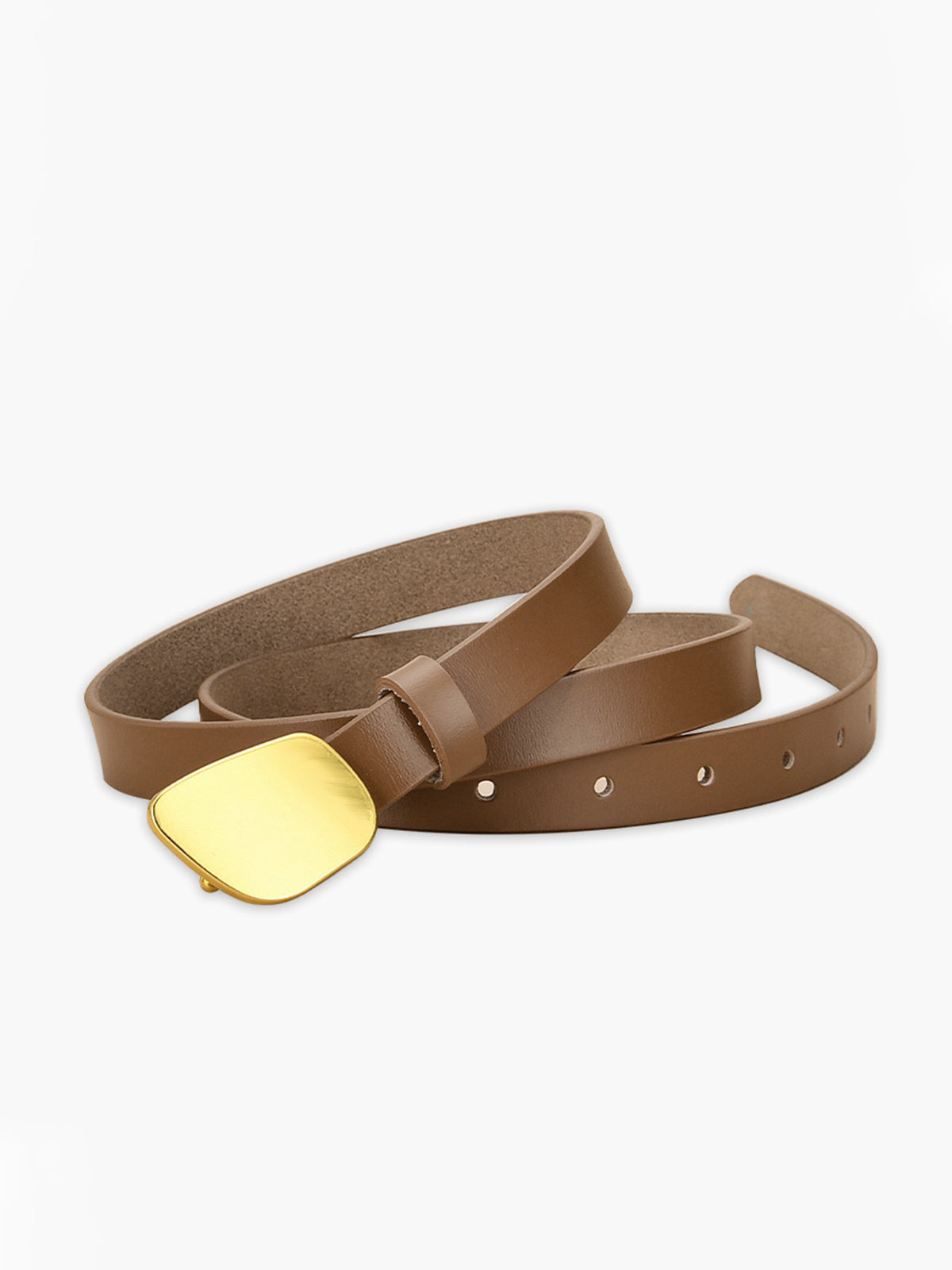 Metal Buckle Leather Belt-Chicvia