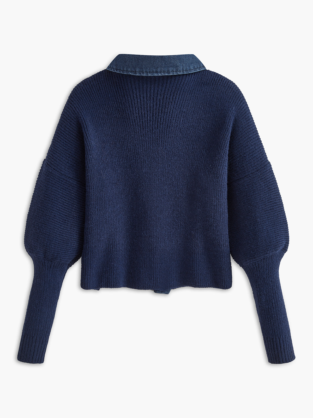 Panel Breasted Stretch Lapel Knit Top-Chicvia