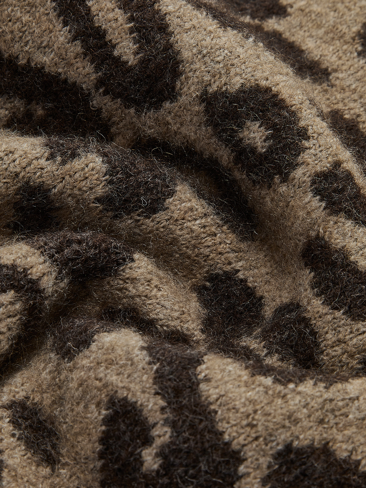 Leopard Contrast Trim Loose Cardigan-Chicvia