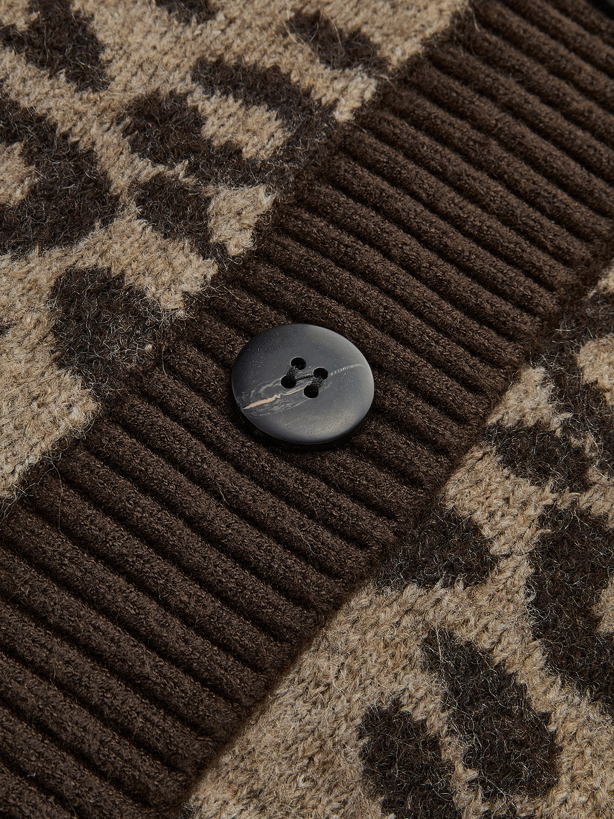 Leopard Contrast Trim Loose Cardigan-Chicvia