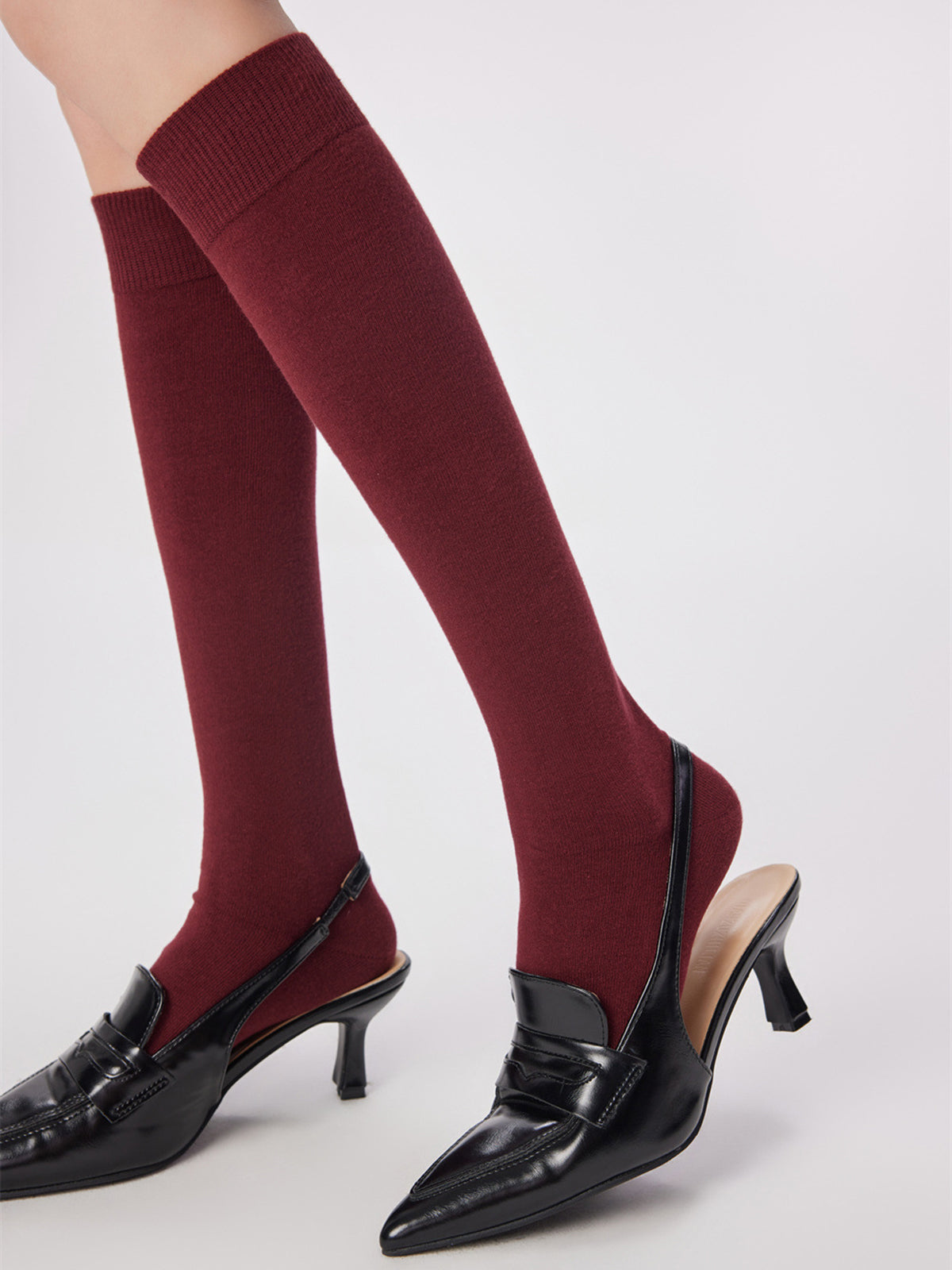 Ribbed Soft-Touch Calf Socks-Chicvia