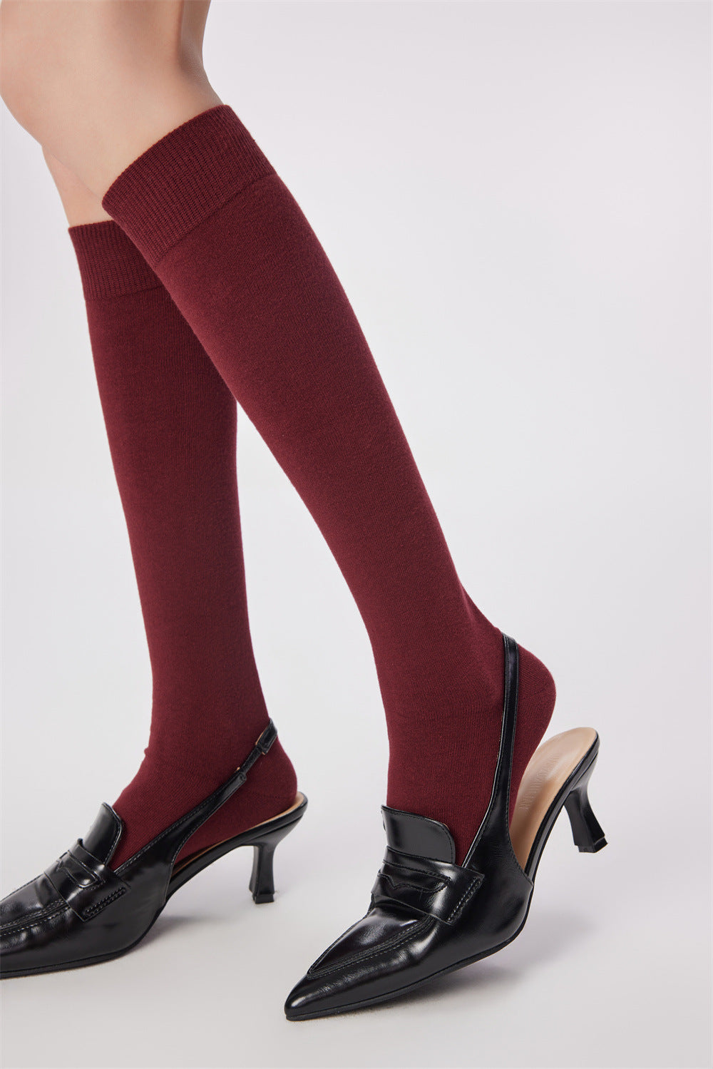 Ribbed Soft-Touch Calf Socks-Chicvia