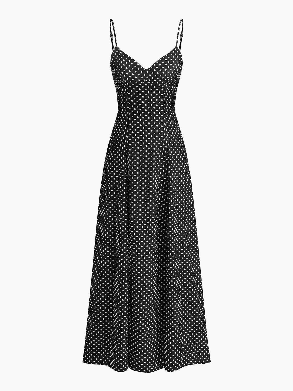 Polka Dot Sweetheart Cami Dress-Chicvia