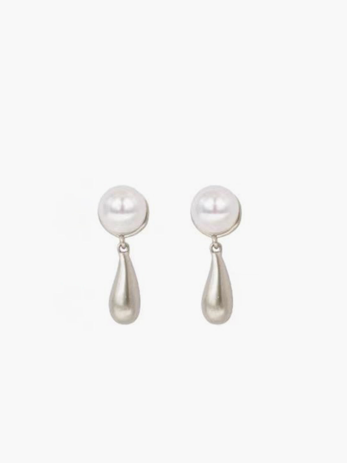 Pearl Water Drop Charm Earrings-Chicvia
