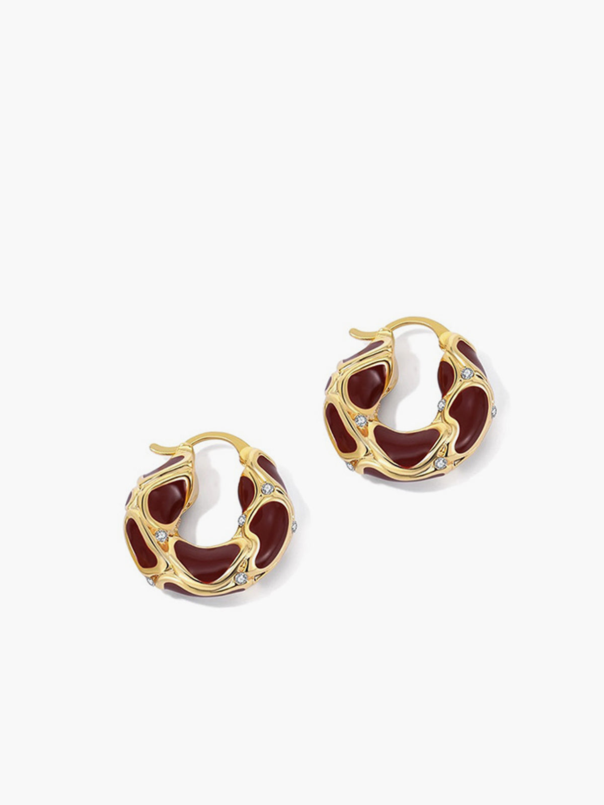 Chunky Golden Frame Hoop Earrings-Chicvia