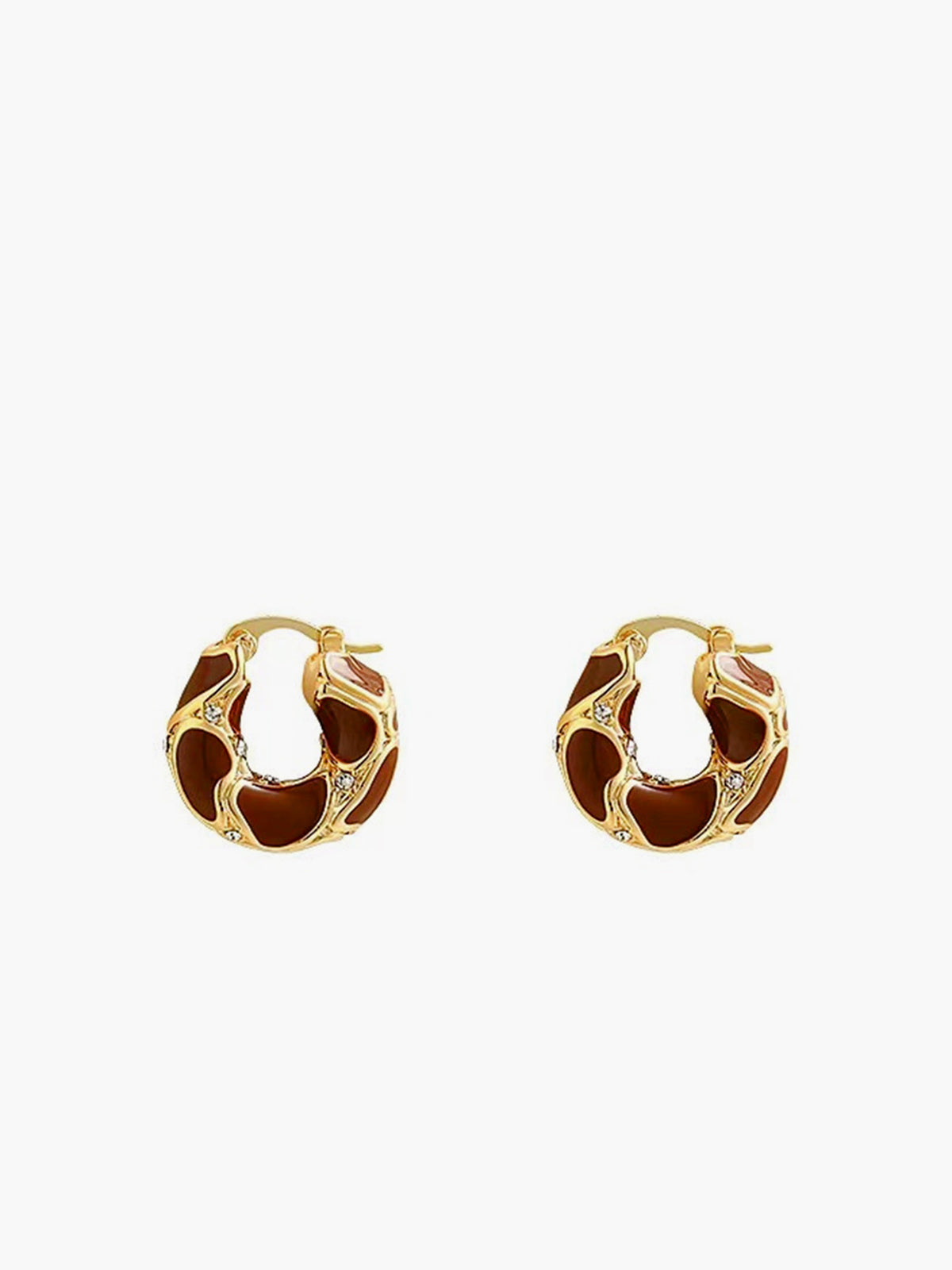 Chunky Golden Frame Hoop Earrings-Chicvia