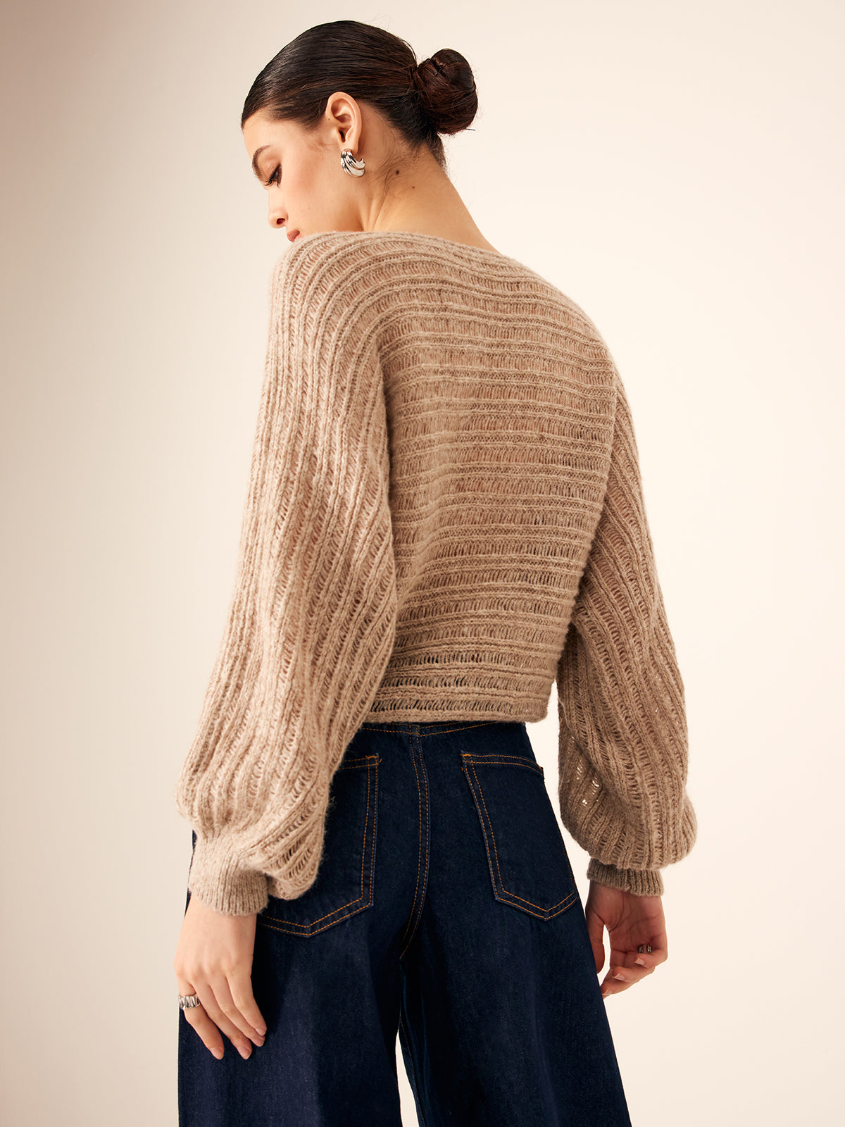 Oversized Striped Soft Sweater-Chicvia