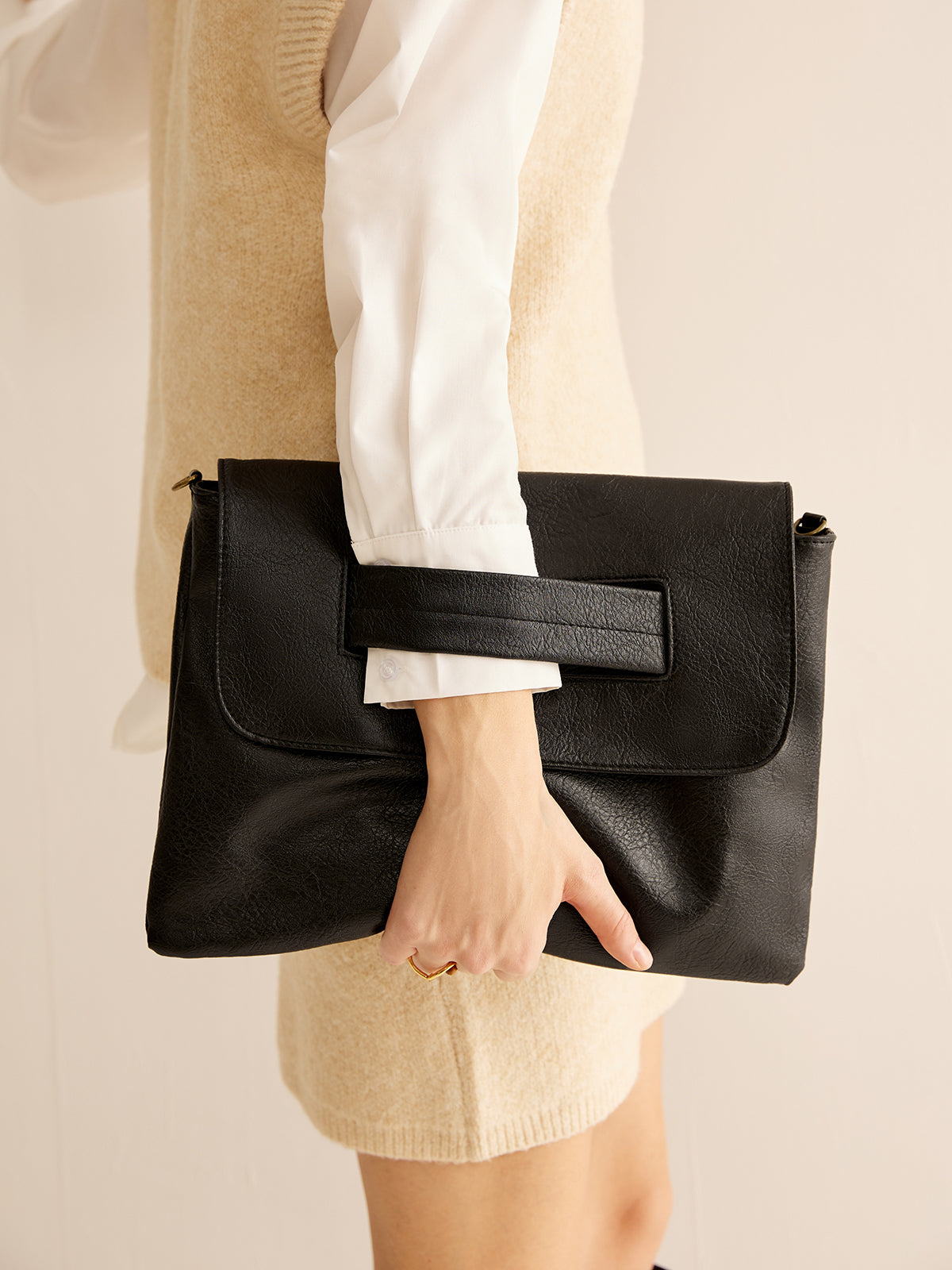Large Capacity Soft Flap Clutch Bag-Chicvia