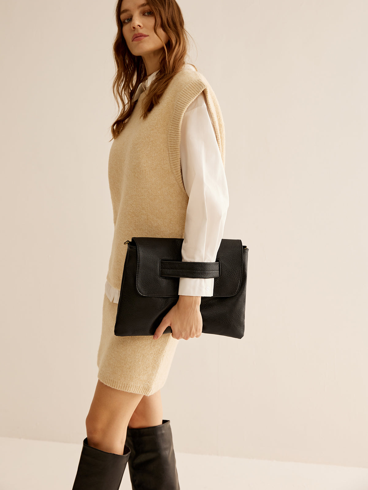 Large Capacity Soft Flap Clutch Bag-Chicvia