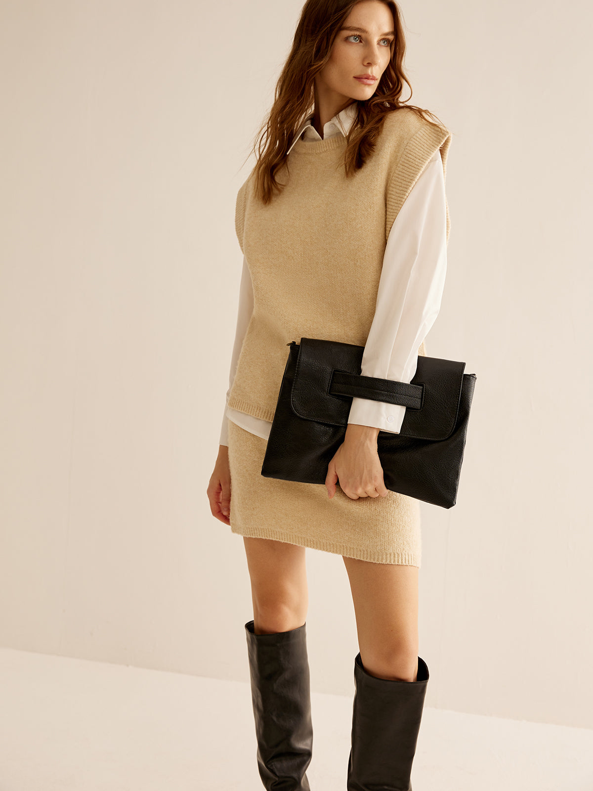 Large Capacity Soft Flap Clutch Bag-Chicvia