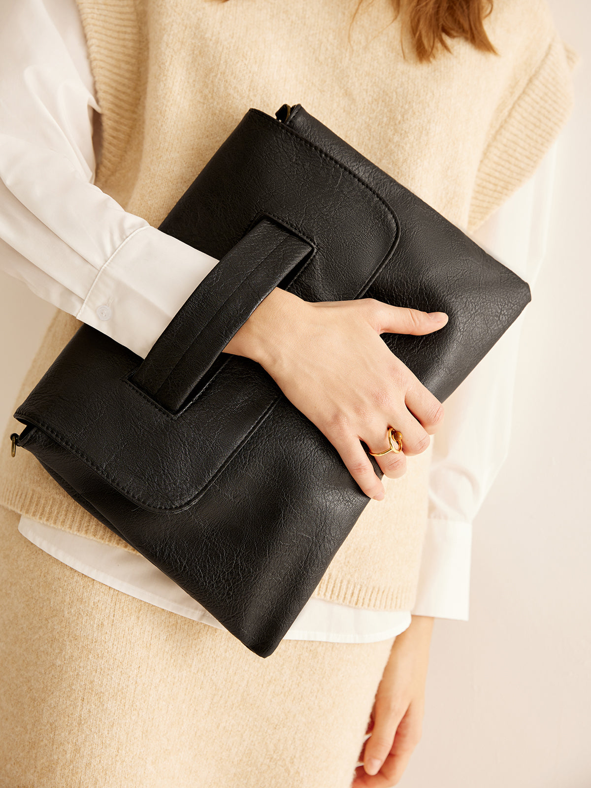 Large Capacity Soft Flap Clutch Bag-Chicvia