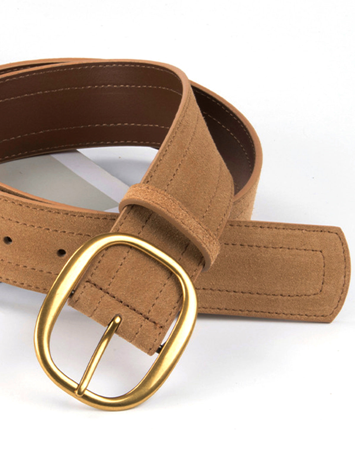 Matte Golden Buckle Belt-Chicvia