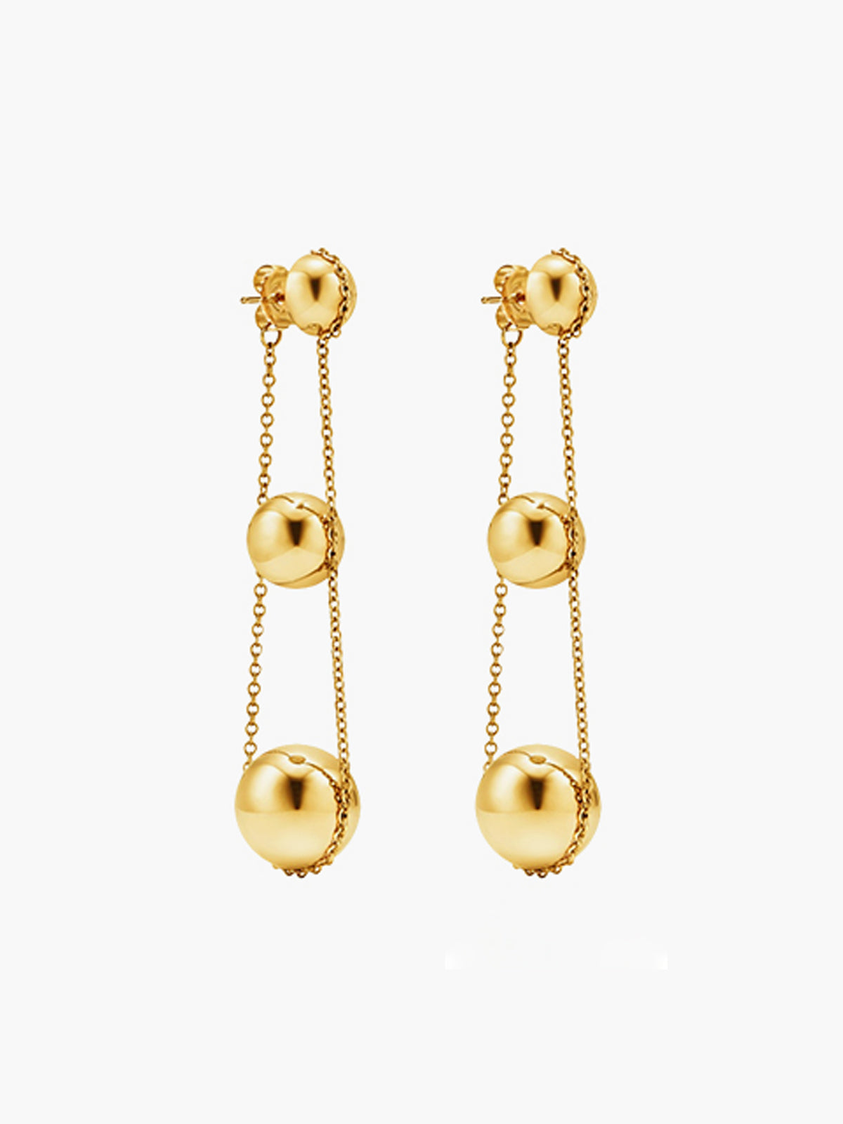 Elegant Triple Ball Pendant Earrings-Chicvia