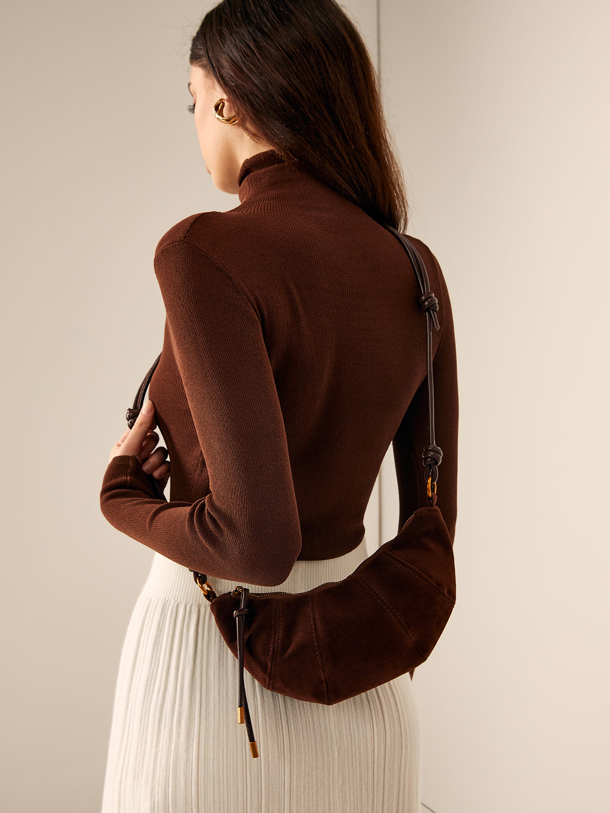 Minimalist Croissant Crossbody Bag-Chicvia