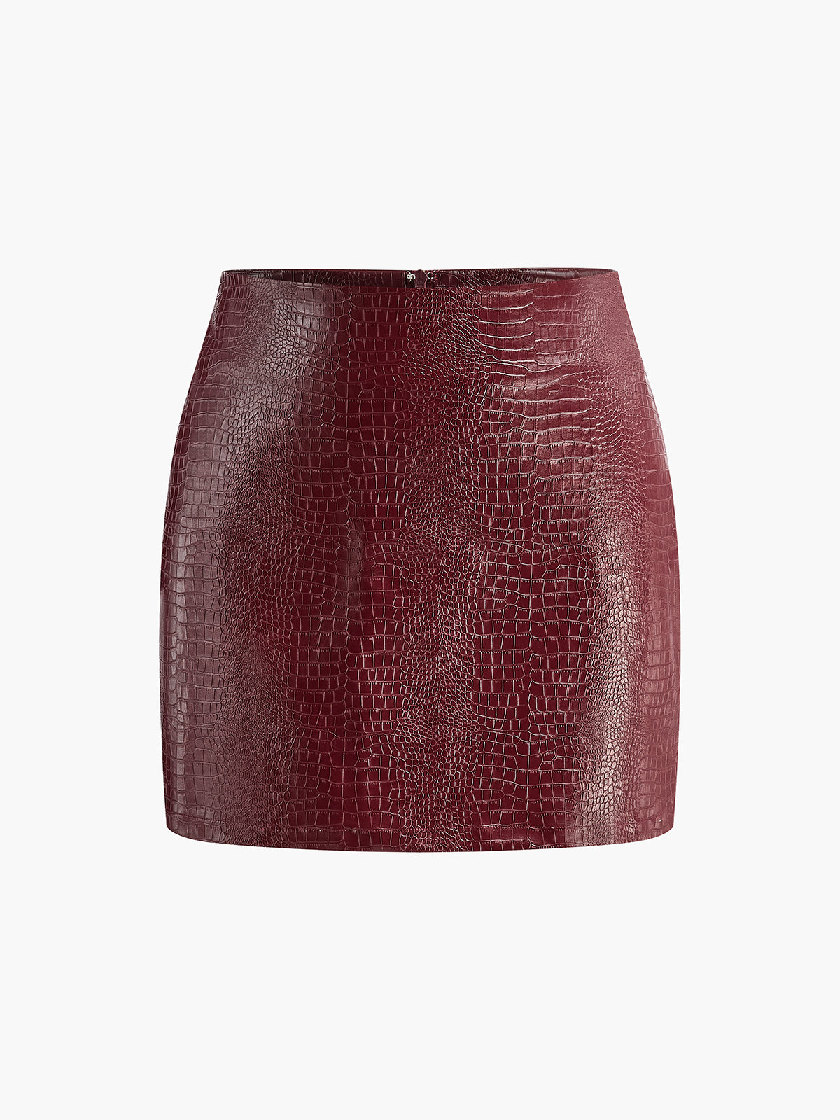 Faux Leather Textured Mini Skirt-Chicvia