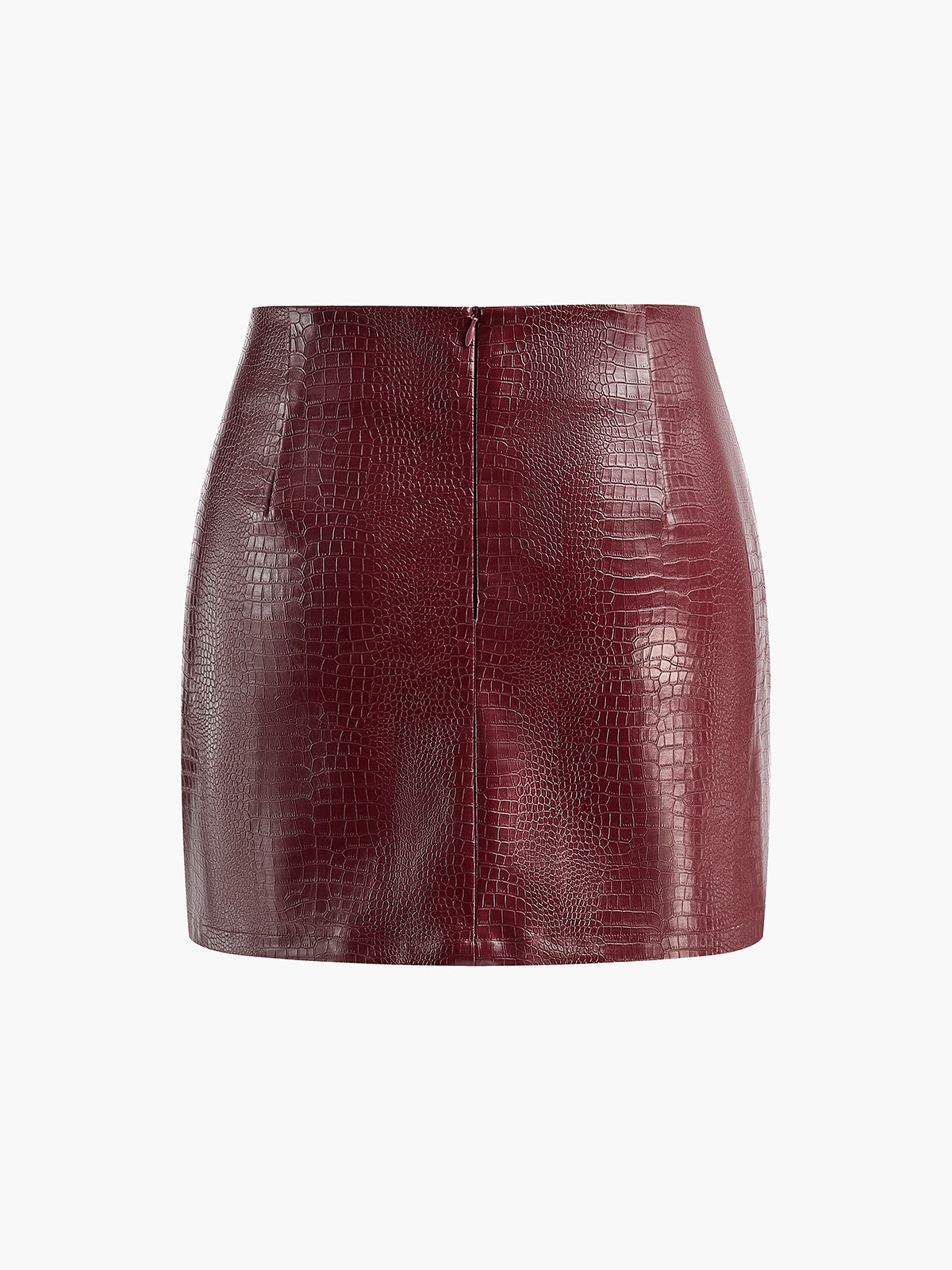 Faux Leather Textured Mini Skirt-Chicvia