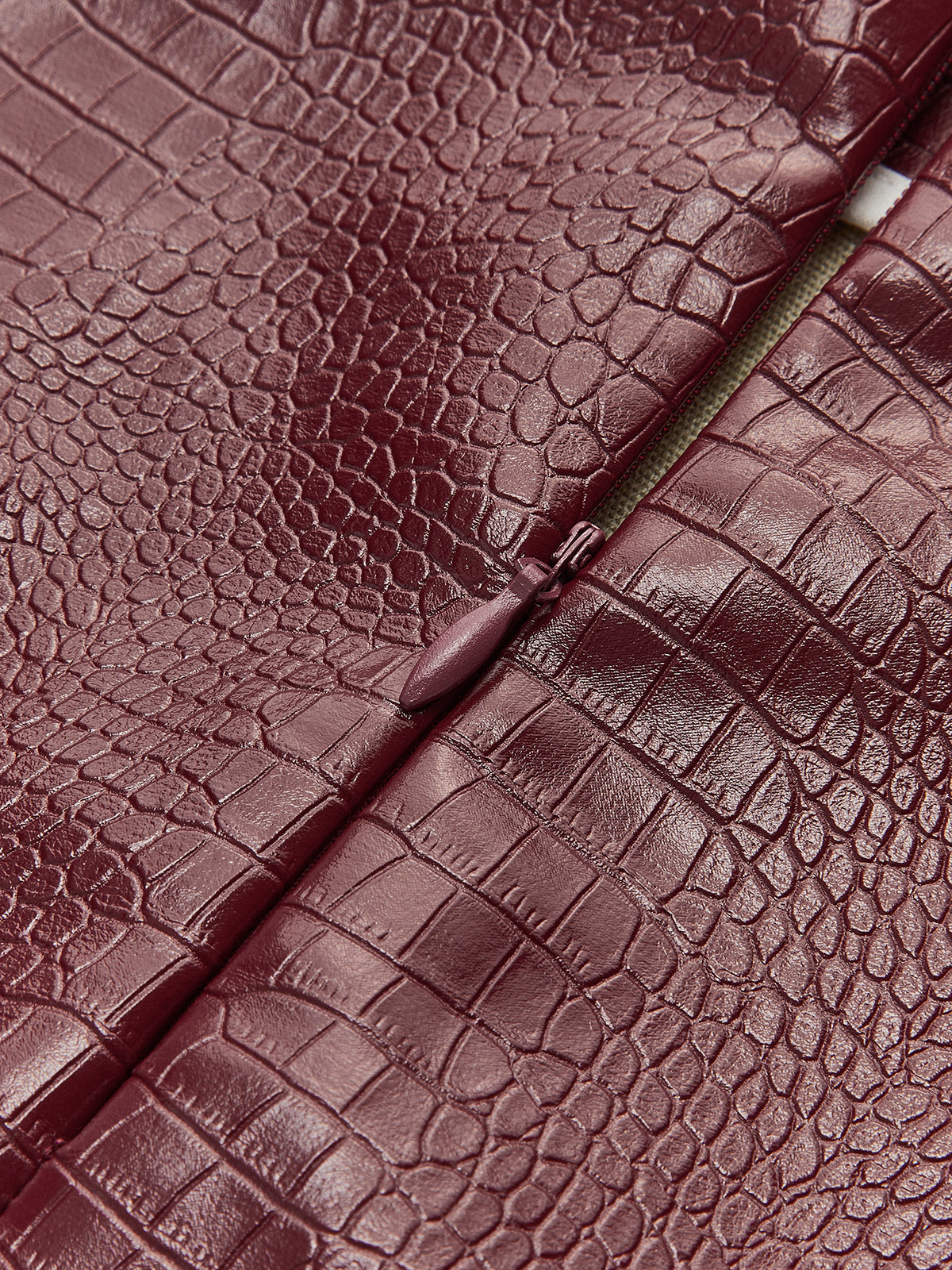 Faux Leather Textured Mini Skirt-Chicvia