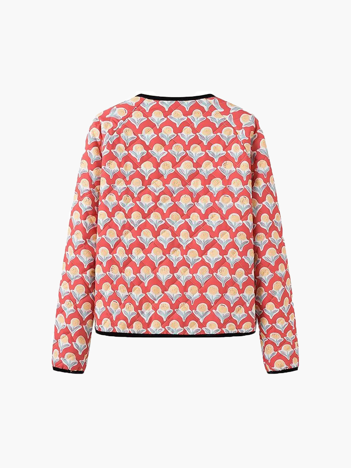 Contrast Piping Lace Up Jacket-Chicvia