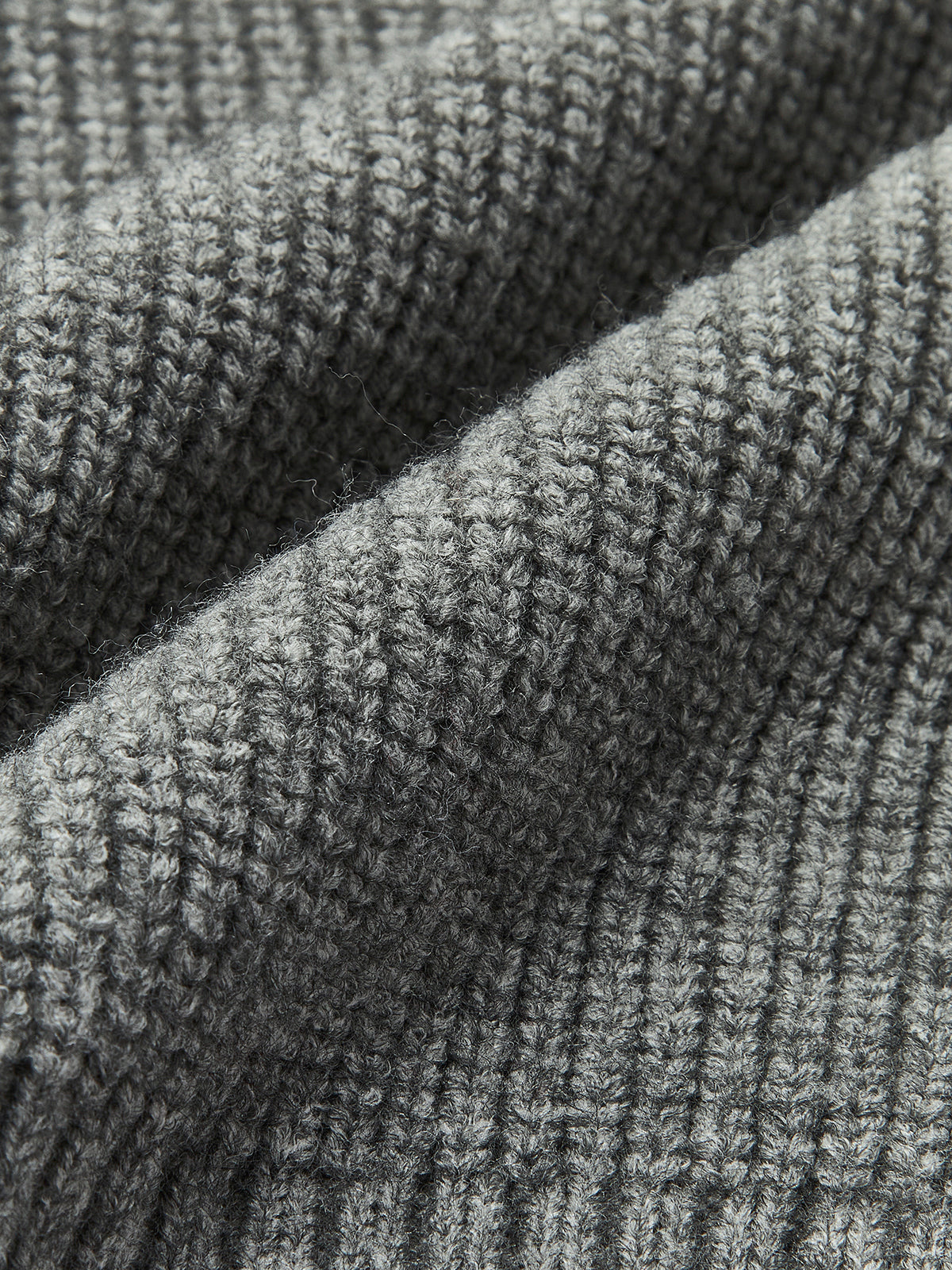 Denim Panel Ribbed Lapel Sweater-Chicvia