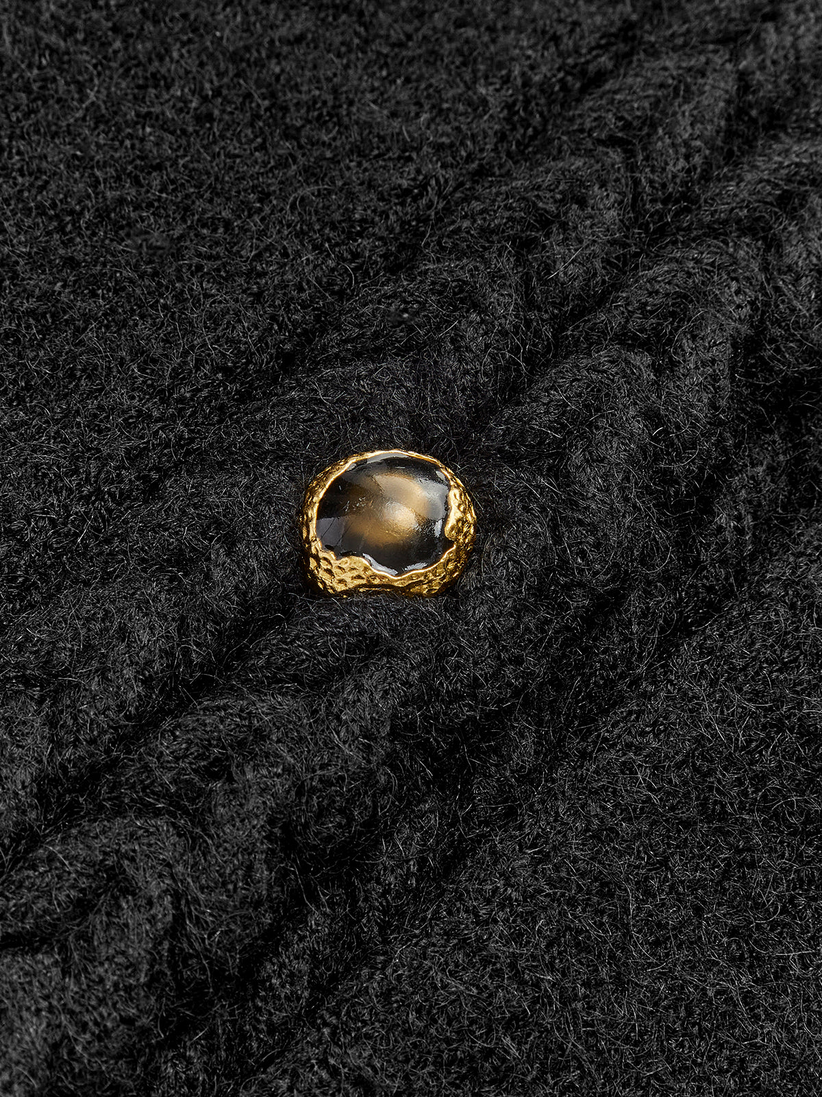 Cable Knit-Trim Breasted Cardigan-Chicvia