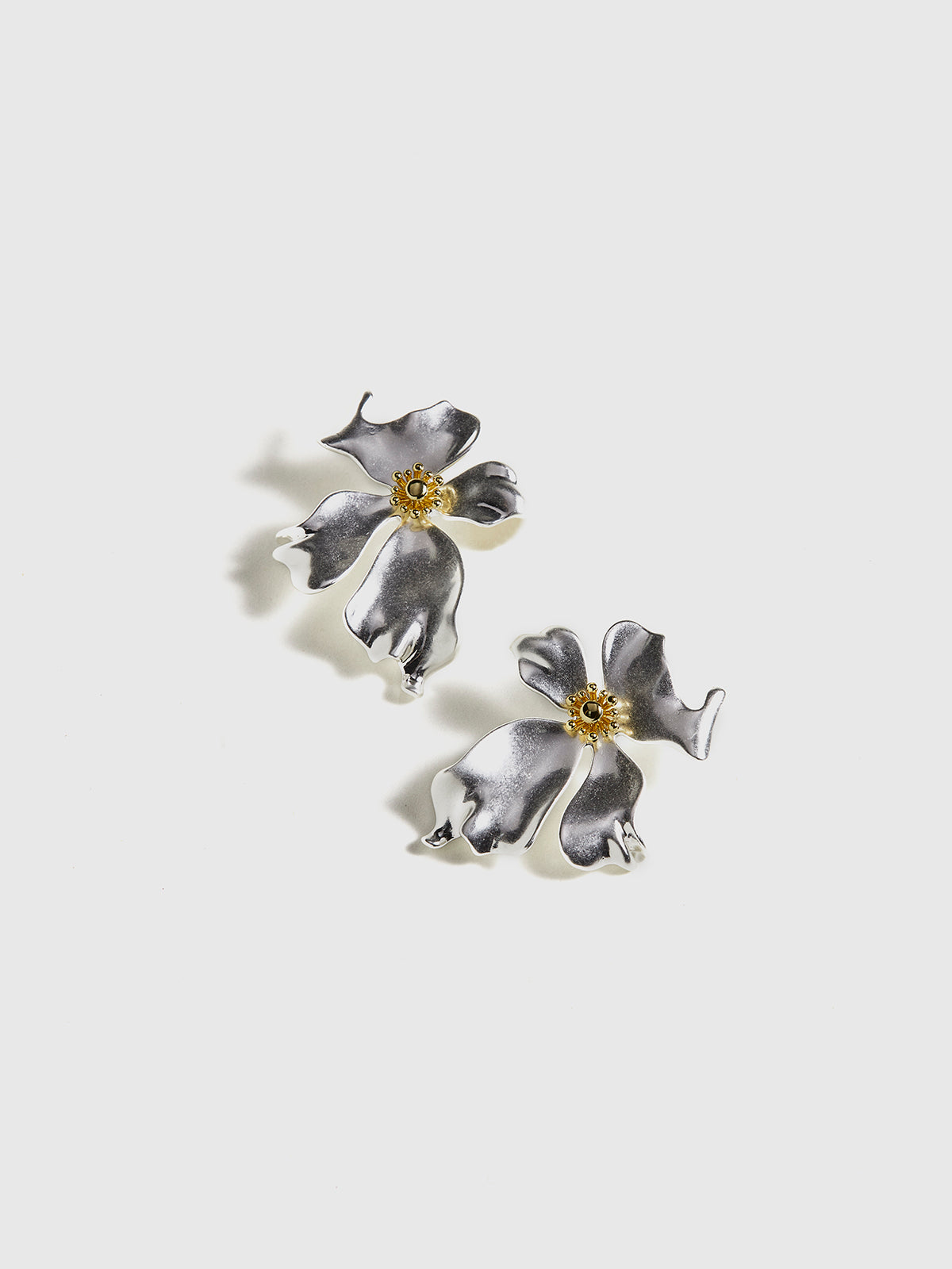 Irregular Metal Petal Stud Earrings-Chicvia