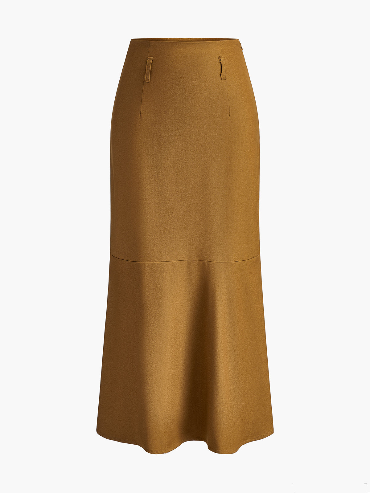 Minimalist Plain Maxi Skirt Without Belt-Chicvia