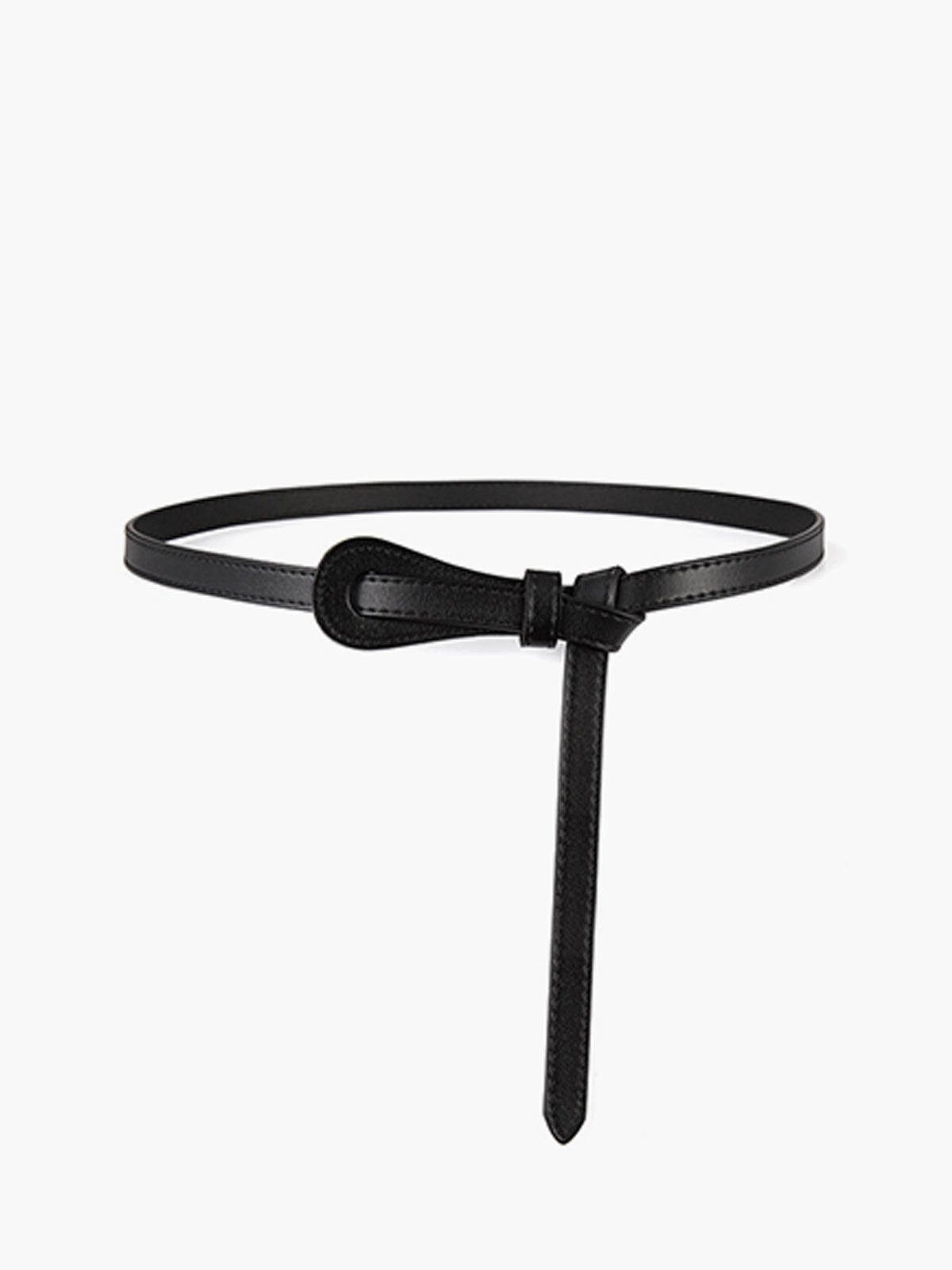 Leather Knotted Slim Belt-Chicvia