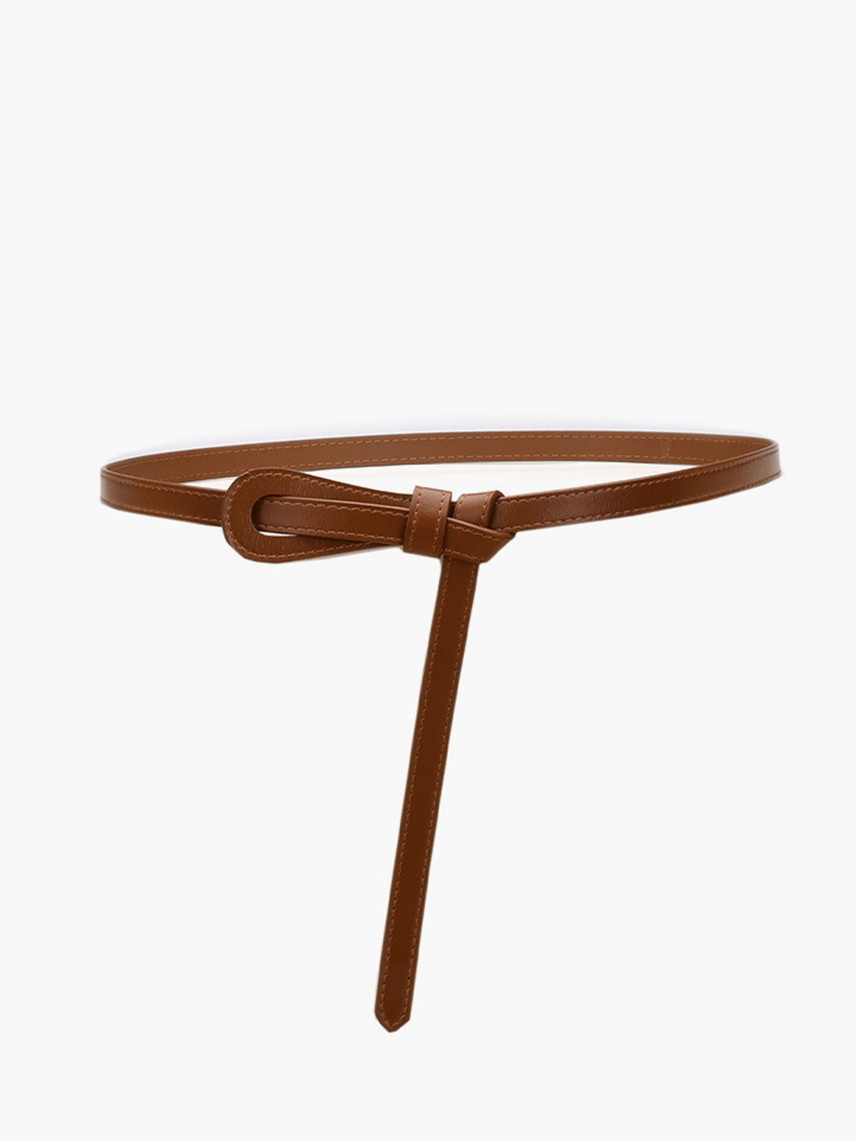 Leather Knotted Slim Belt-Chicvia